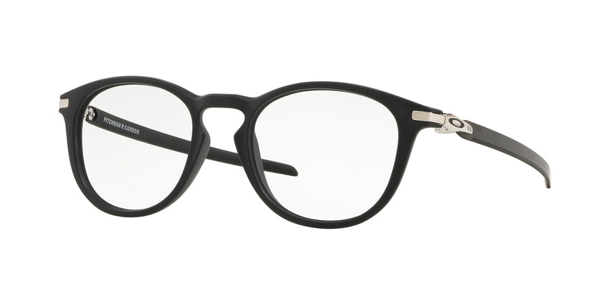Oakley Optical PITCHMAN R CARBON OX8149 Round Eyeglasses  814901-SATIN BLACK 50-19-138 - Color Map black