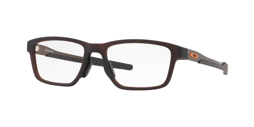 Oakley Optical METALINK OX8153 Rectangle Eyeglasses  815302-MATTE AMBER 57-17-136 - Color Map brown