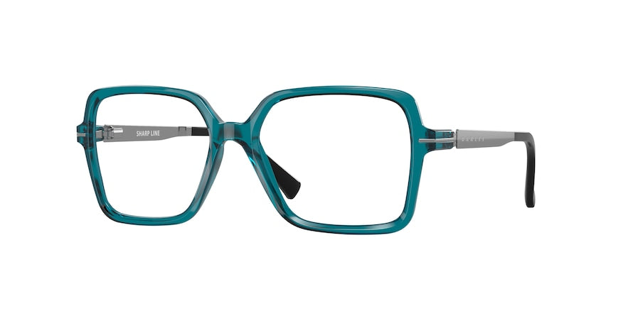 Oakley Optical SHARP LINE OX8172 Square Eyeglasses  817203-POLISHED AURORA 52-16-130 - Color Map blue