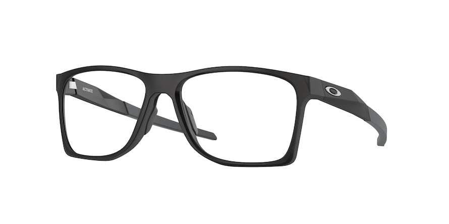 Oakley Optical ACTIVATE OX8173 Square Eyeglasses  817301-SATIN BLACK 55-16-141 - Color Map black