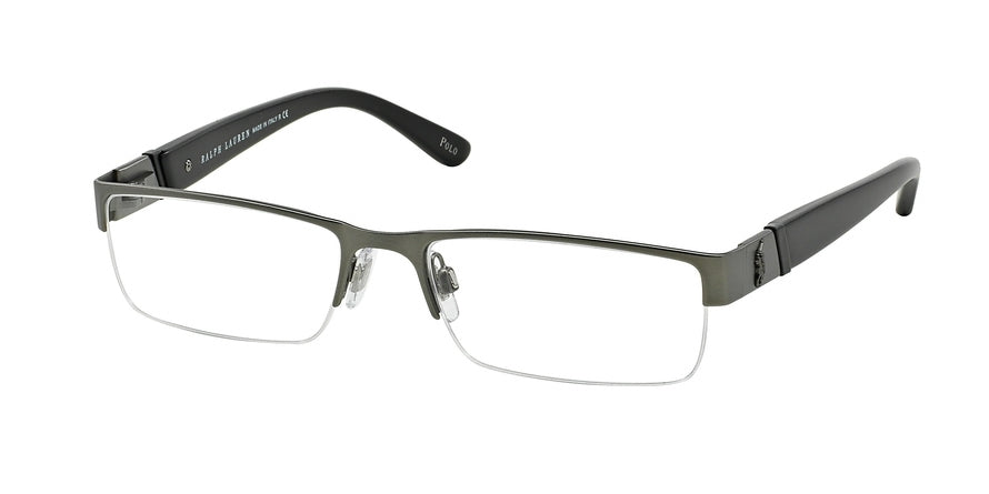 Polo PH1117 Rectangle Eyeglasses  9157-BRUSHED GUNMETAL 56-17-140 - Color Map gunmetal