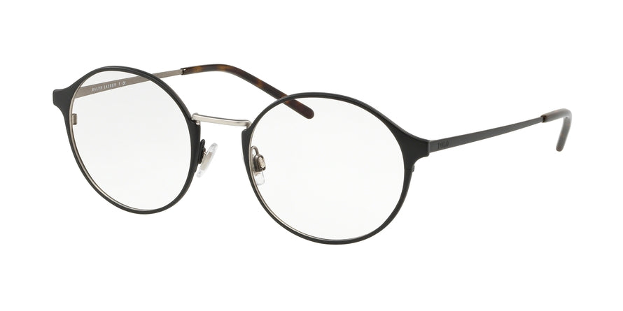 Polo PH1182 Oval Eyeglasses  9333-MATTE BLACK ON MATT SILVER 51-20-145 - Color Map black