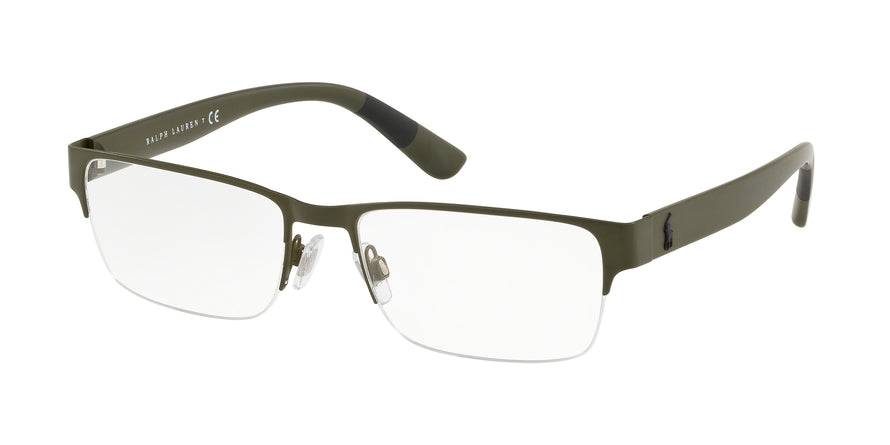 Polo PH1185 Rectangle Eyeglasses  9005-MATTE OLIVE 56-18-145 - Color Map green