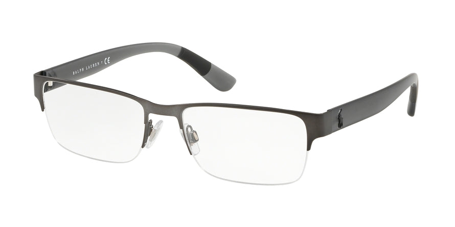 Polo PH1185 Rectangle Eyeglasses  9157-SEMISHINY DARK GUNMATAL 56-18-145 - Color Map gunmetal