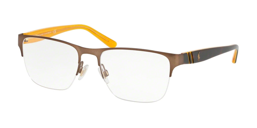 Polo PH1191 Square Eyeglasses  9272-SEMISHINY BROWN 55-18-145 - Color Map brown