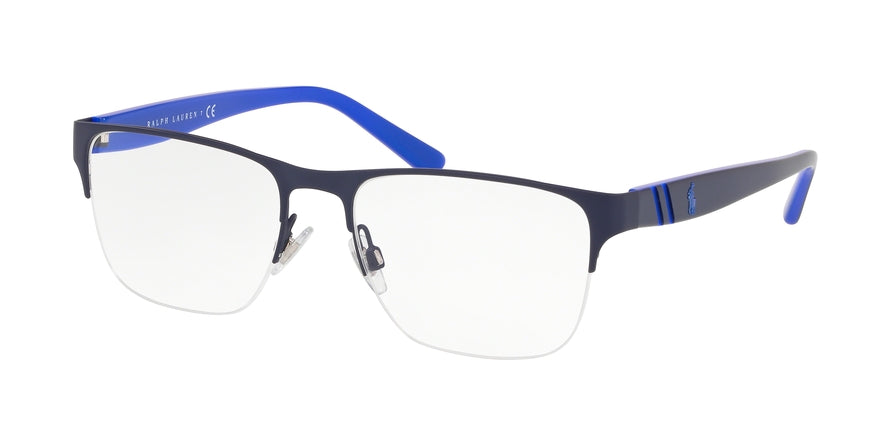 Polo PH1191 Square Eyeglasses  9303-MATTE NAVY BLUE 55-18-145 - Color Map blue