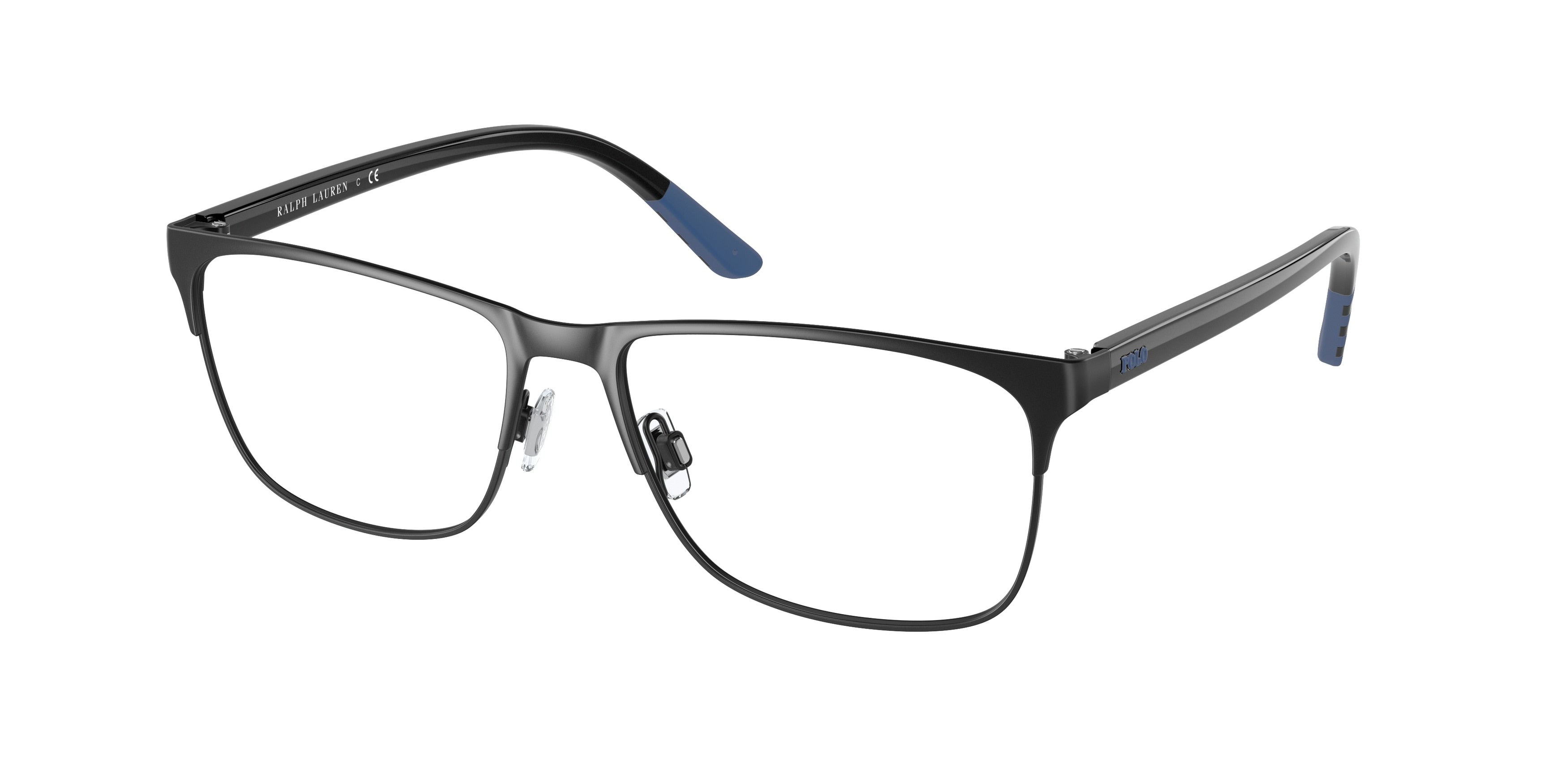 Polo PH1211 Rectangle Eyeglasses  9325-Semishiny Black 55-145-16 - Color Map Black