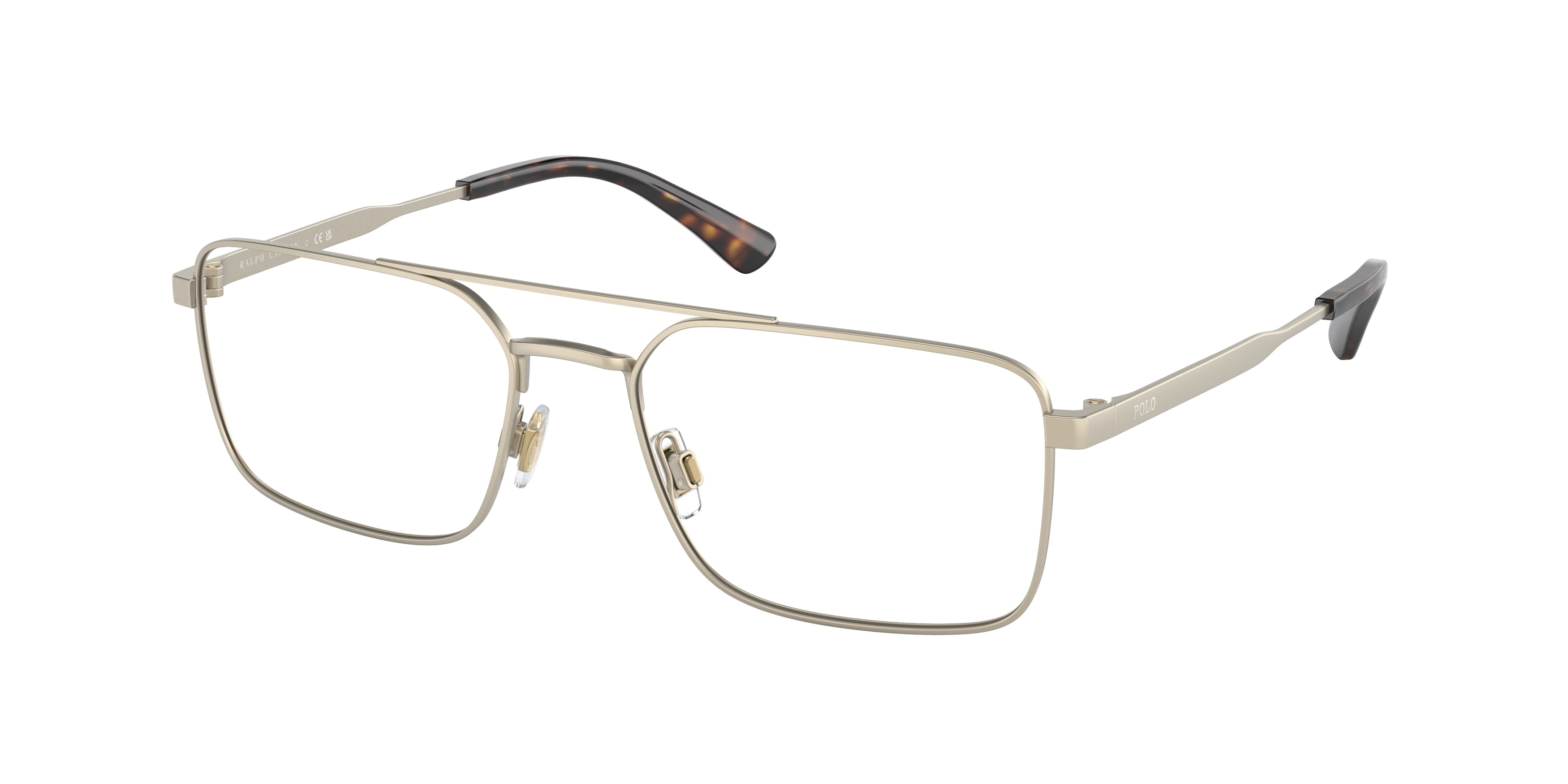 Polo PH1216 Rectangle Eyeglasses  9211-Semishiny Pale Gold 55-145-18 - Color Map Gold