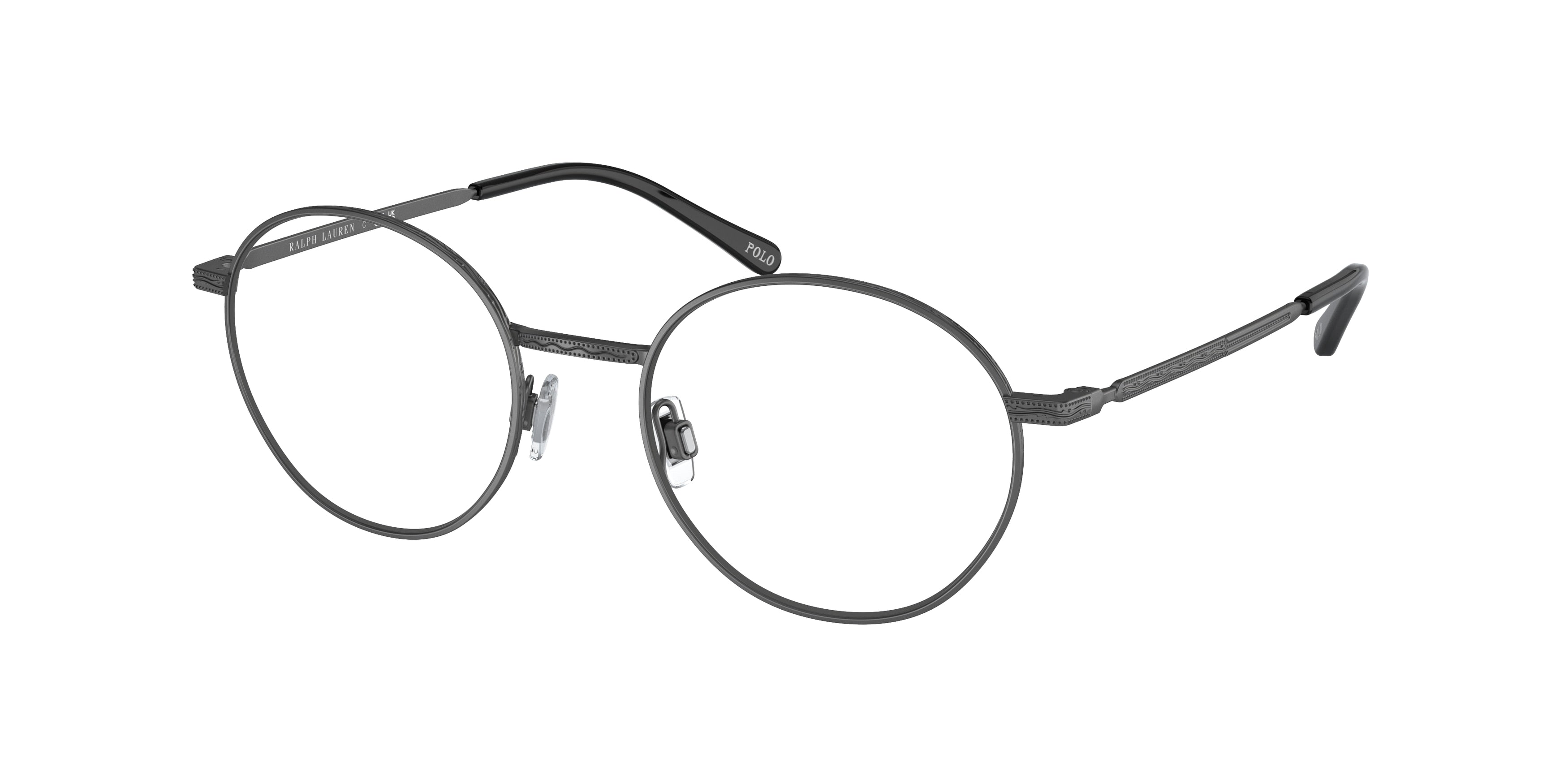 Polo PH1217 Round Eyeglasses  9307-Semishiny Dark Gunmetal 52-145-19 - Color Map Grey