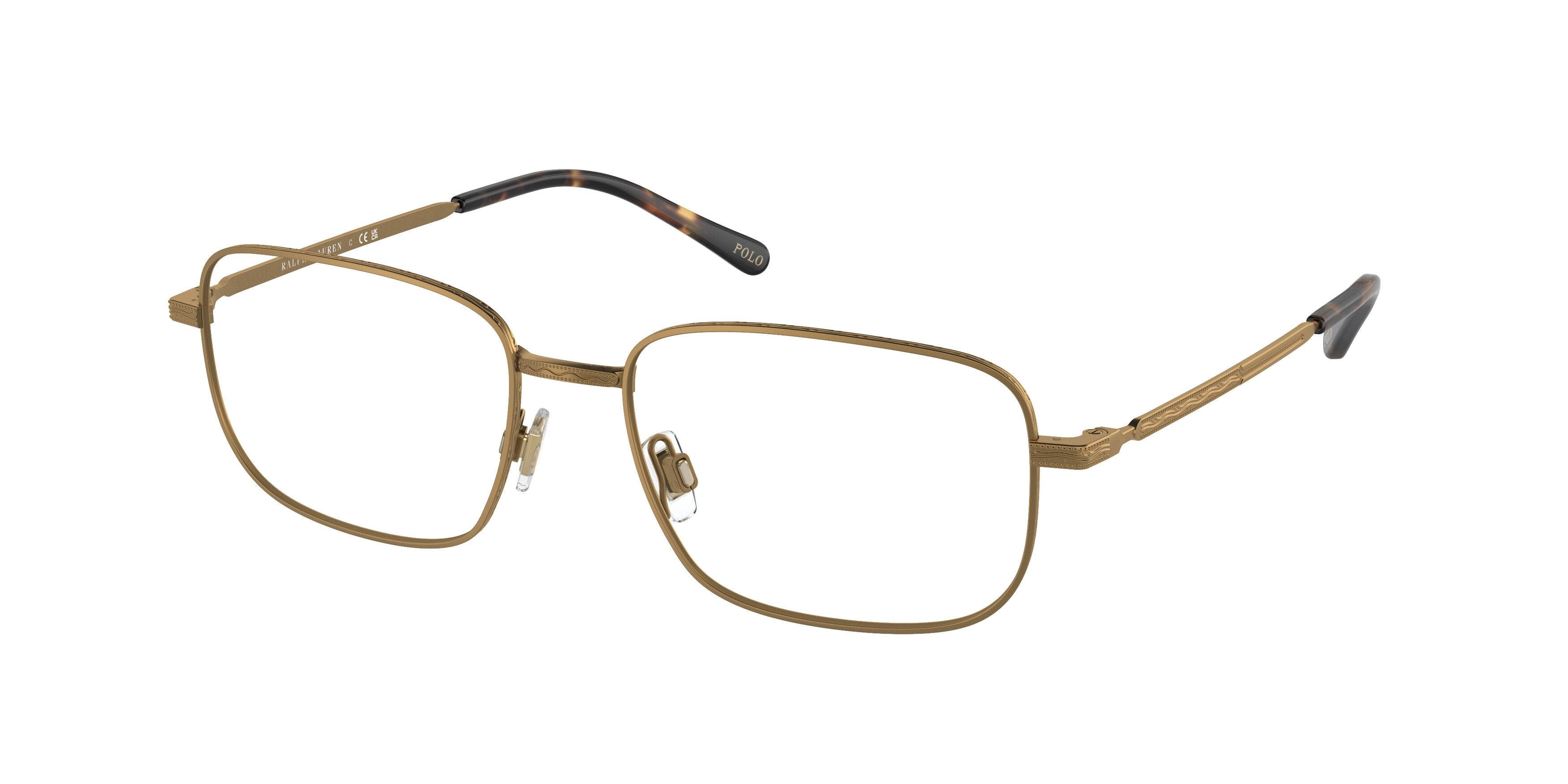Polo PH1218 Pillow Eyeglasses  9324-Semishiny Brass 54-145-17 - Color Map Brown