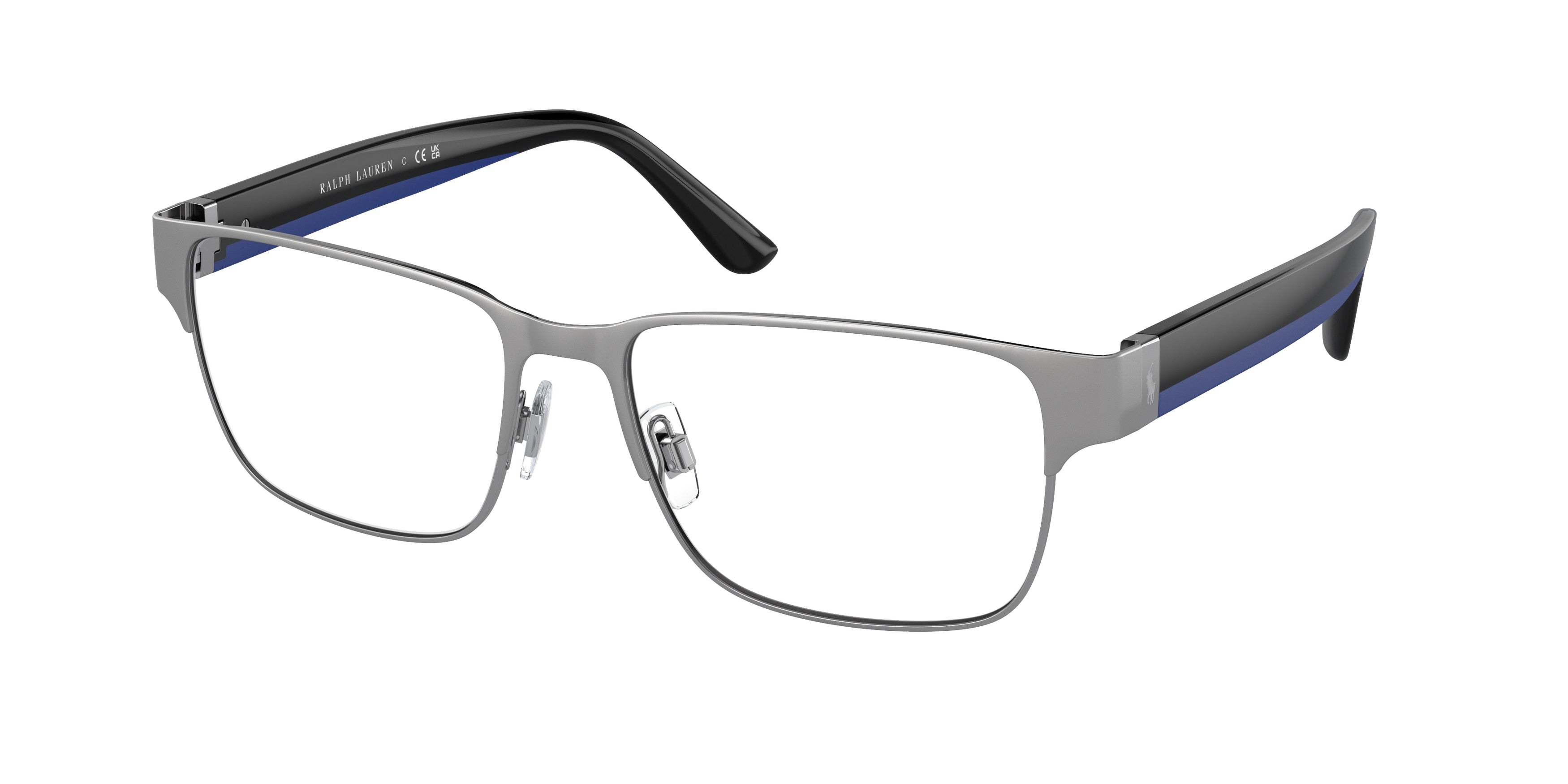 Polo PH1219 Rectangle Eyeglasses  9266-Semishiny Gunmetal 56-150-17 - Color Map Grey