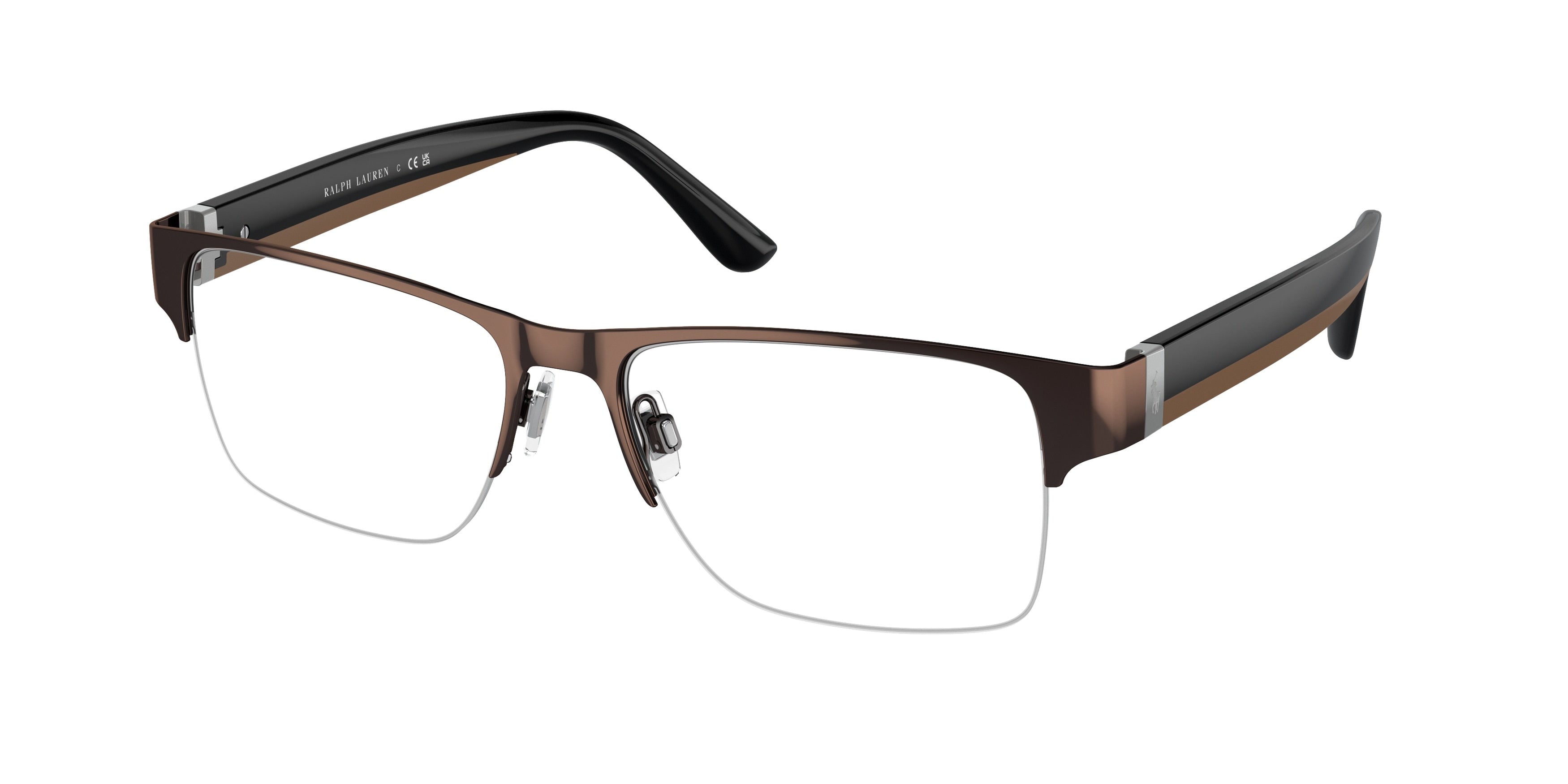 Polo PH1220 Rectangle Eyeglasses  9013-Shiny Dark Brown 56-150-17 - Color Map Brown