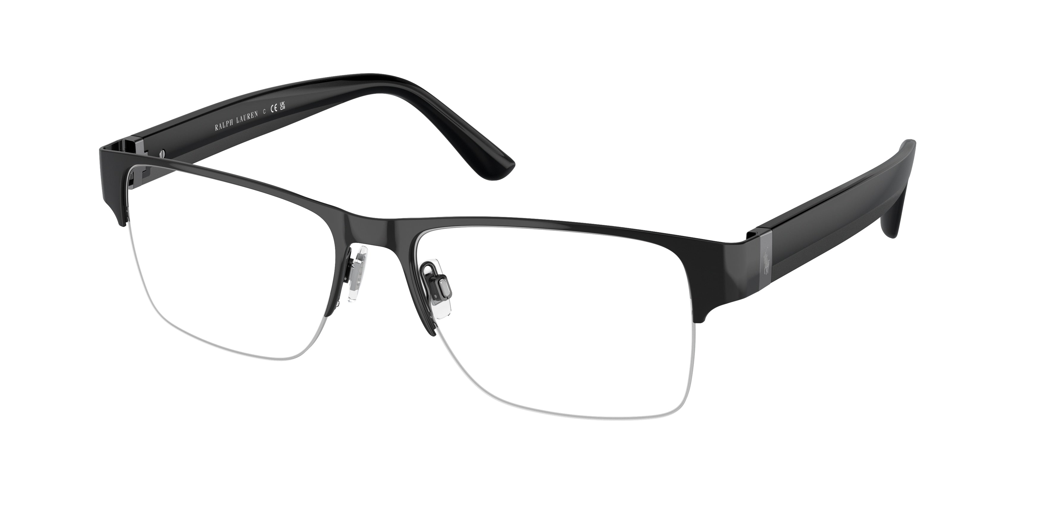 Polo PH1220 Rectangle Eyeglasses  9223-Shiny Black 56-150-17 - Color Map Black