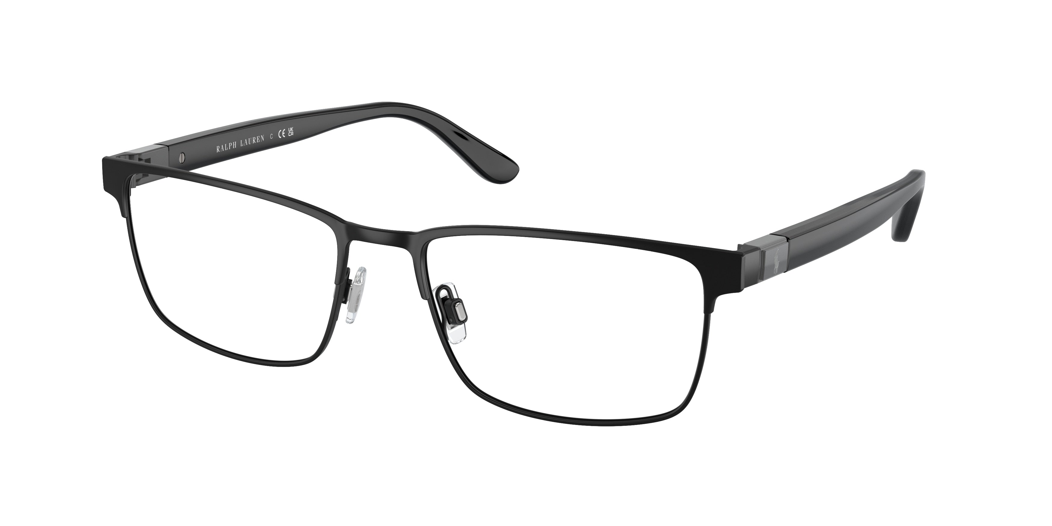 Polo PH1222 Rectangle Eyeglasses  9304-Semishiny Black 56-145-18 - Color Map Black