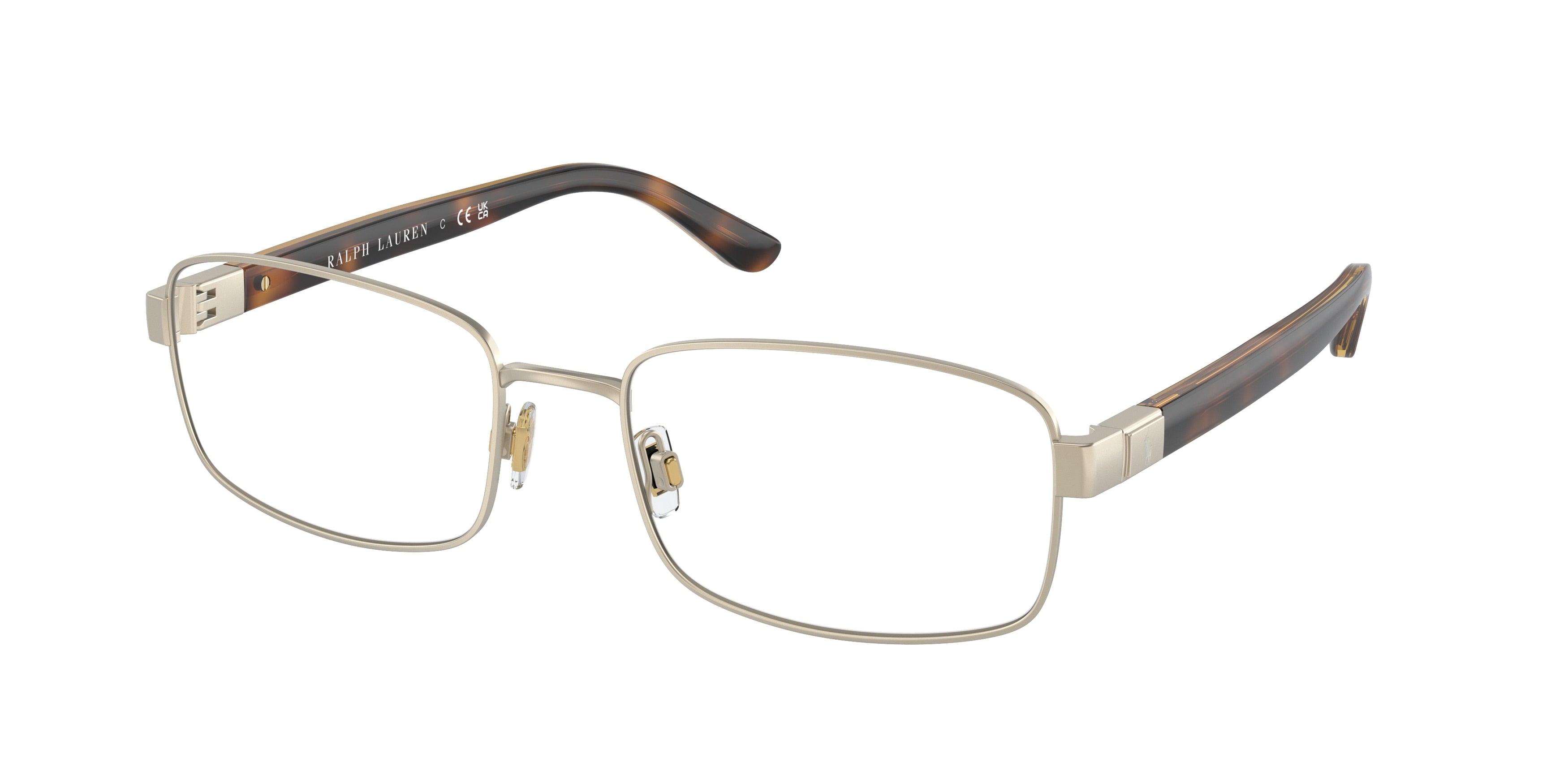 Polo PH1223 Rectangle Eyeglasses  9211-Semishiny Pale Gold 57-145-19 - Color Map Gold