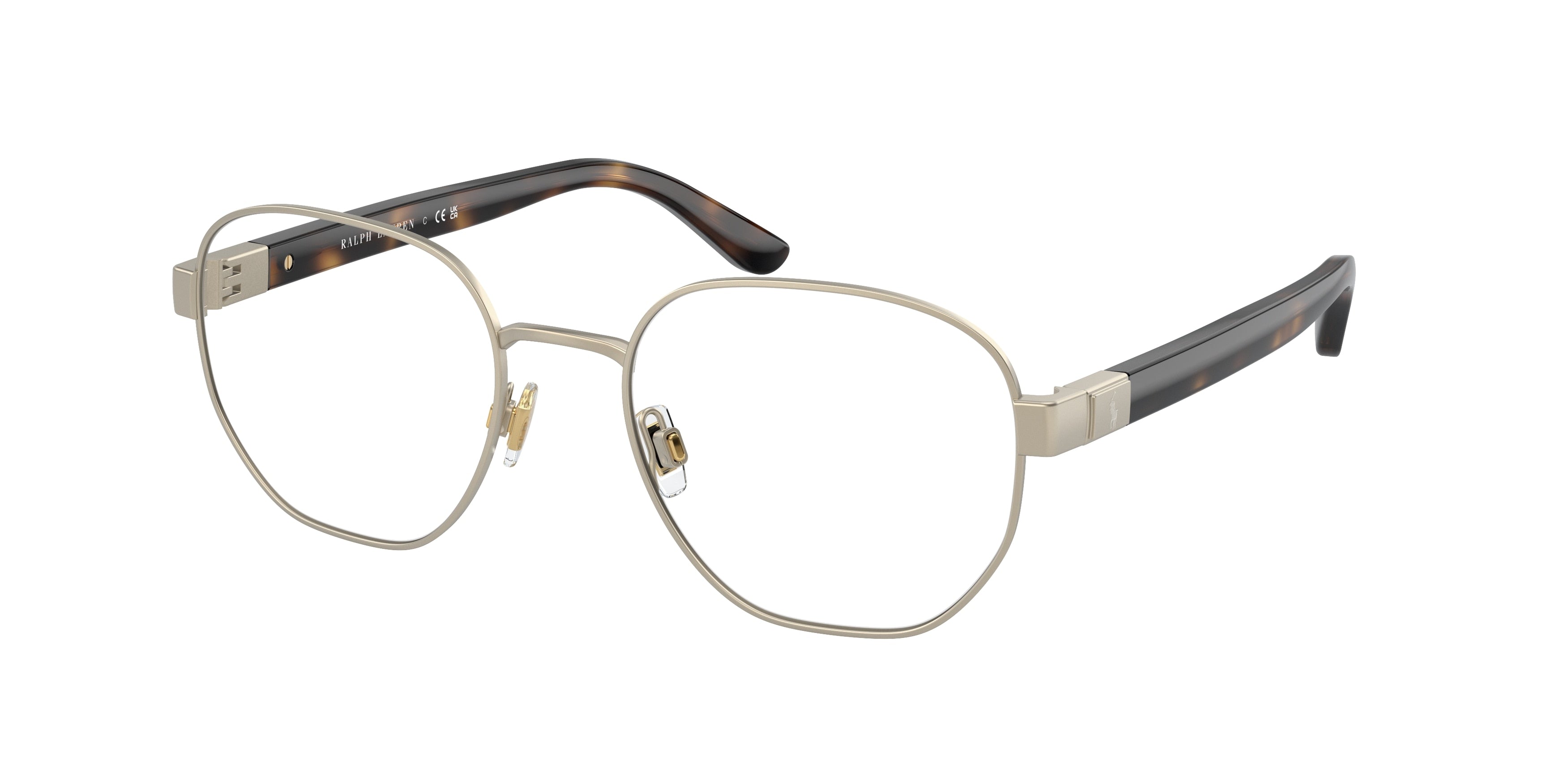 Polo PH1224 Rectangle Eyeglasses  9211-Semishiny Pale Gold 54-145-19 - Color Map Gold