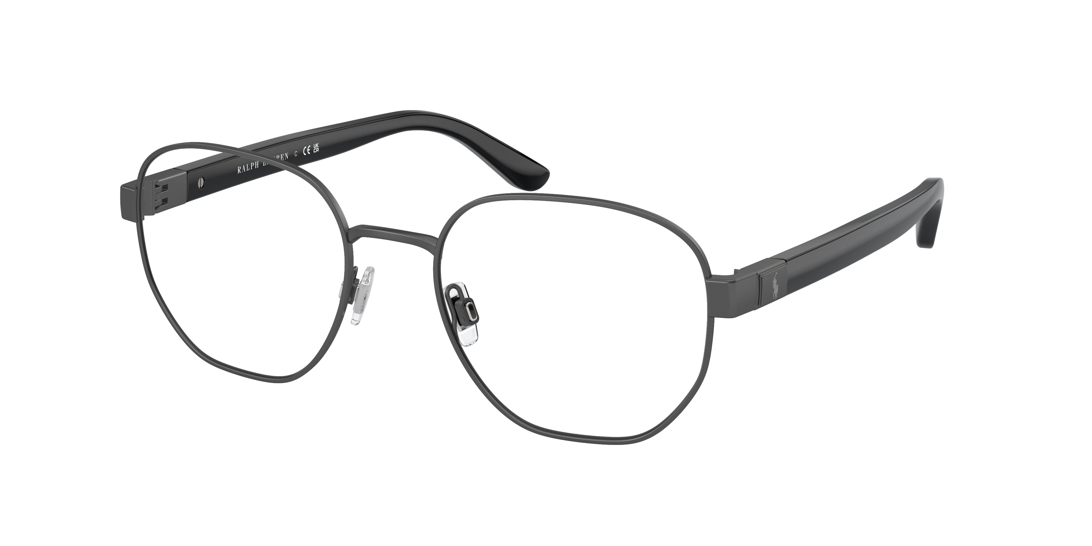 Polo PH1224 Rectangle Eyeglasses  9307-Semishiny Dark Gunmetal 54-145-19 - Color Map Grey