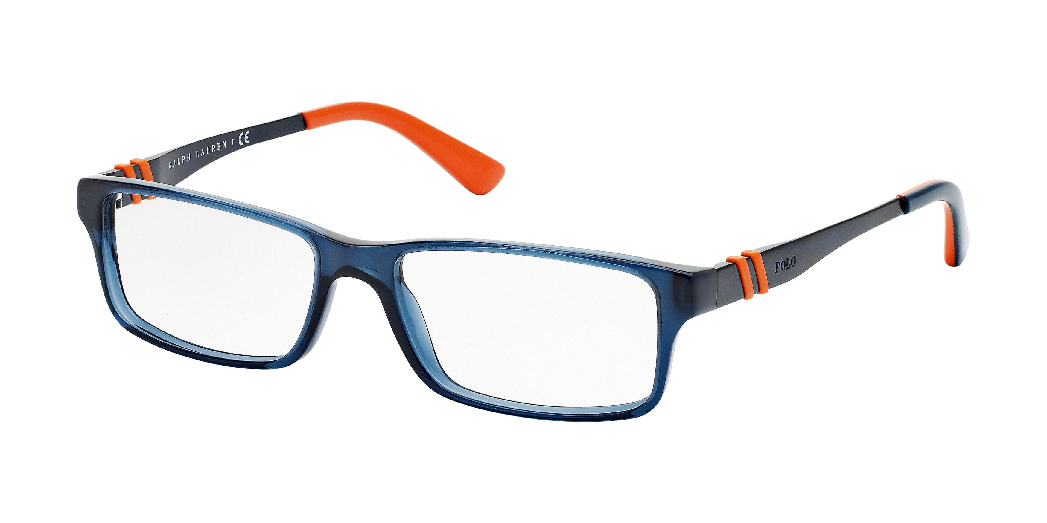 Polo PH2115 Rectangle Eyeglasses  5469-Shiny Transparent Blue 52-140-16 - Color Map Blue