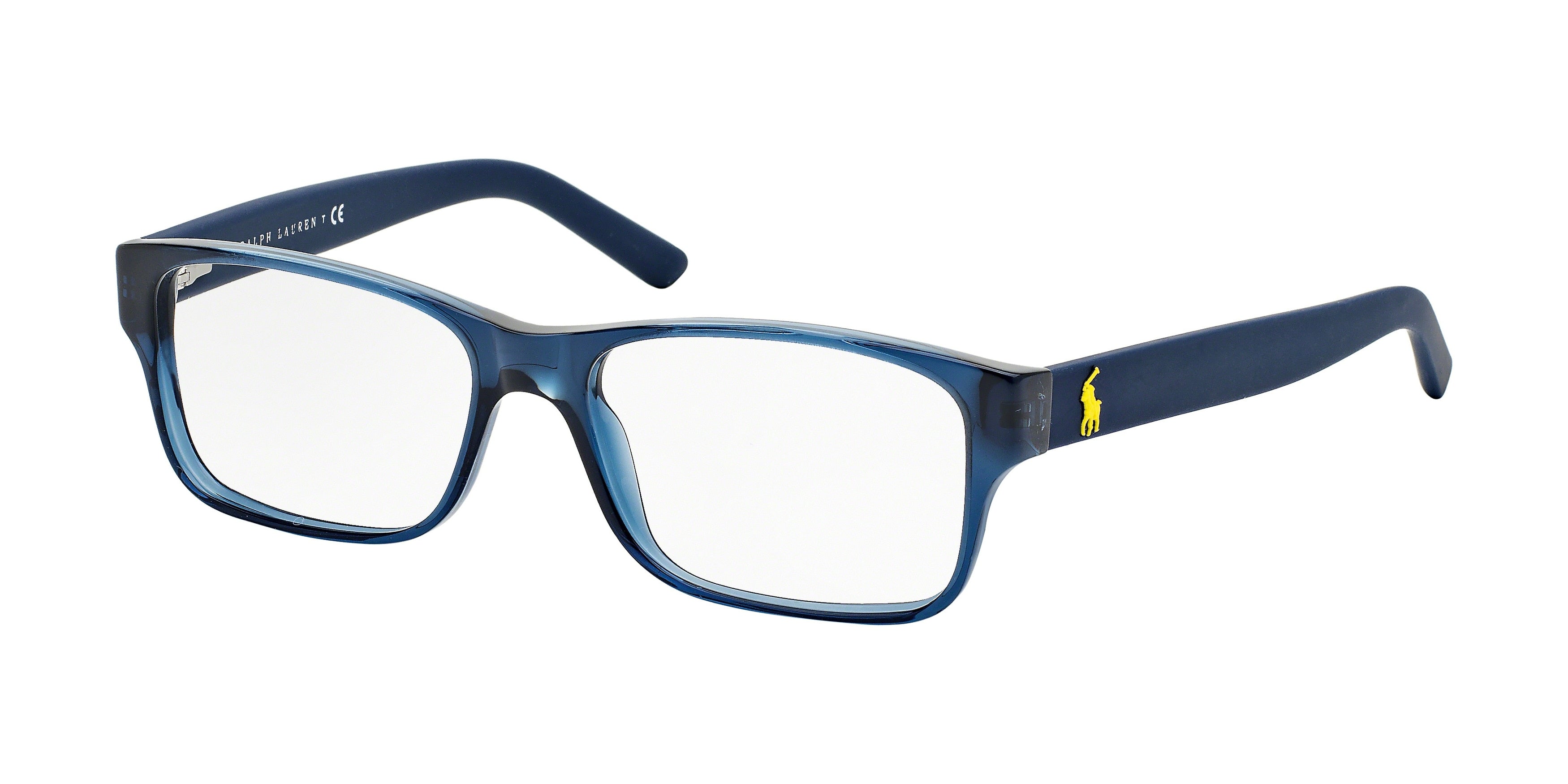 Polo PH2117 Rectangle Eyeglasses  5470-Shiny Transparent Blue 54-145-16 - Color Map Blue