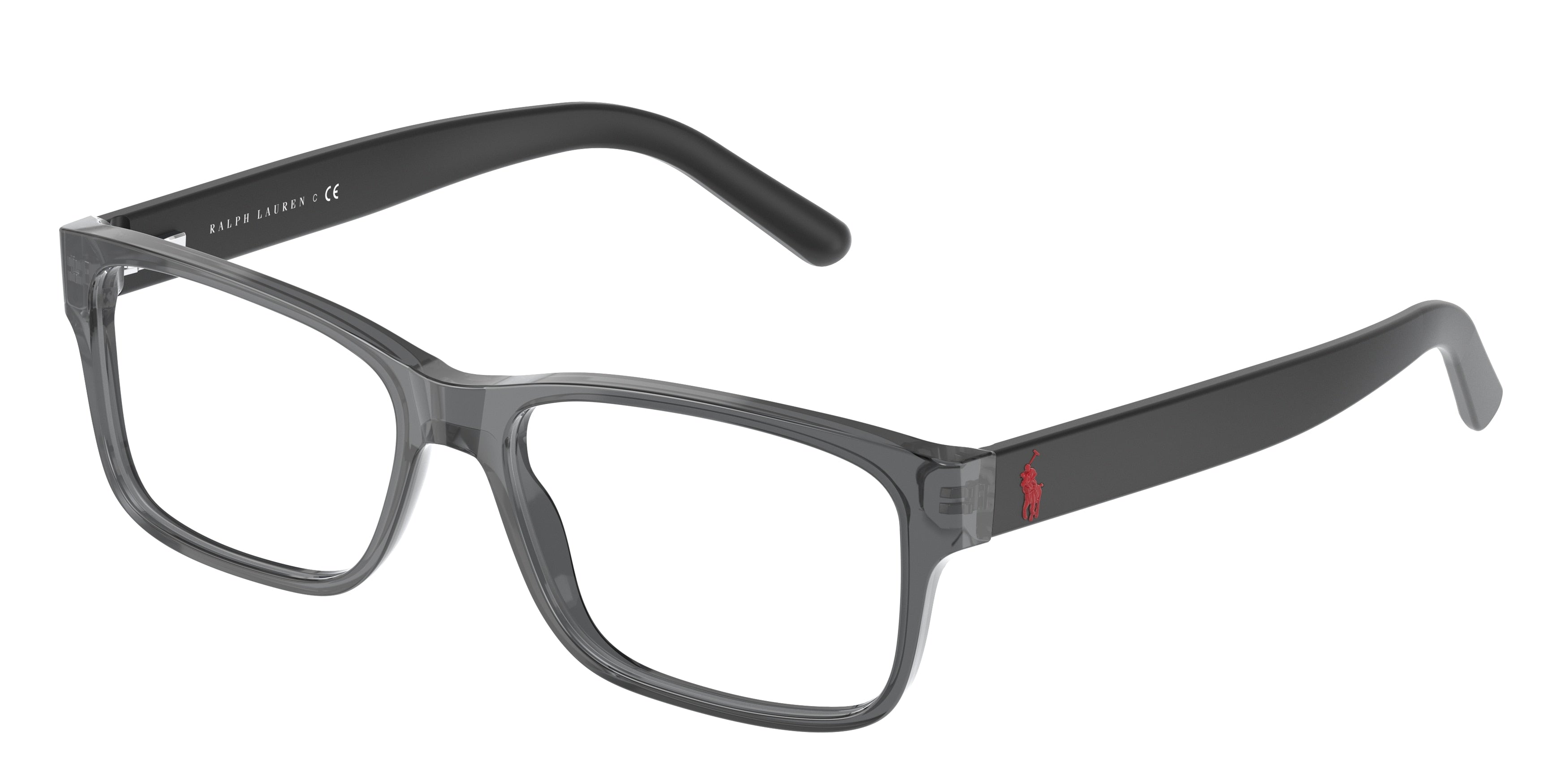 Polo PH2117 Rectangle Eyeglasses  5965-Shiny Transparent Grey 56-150-16 - Color Map Grey