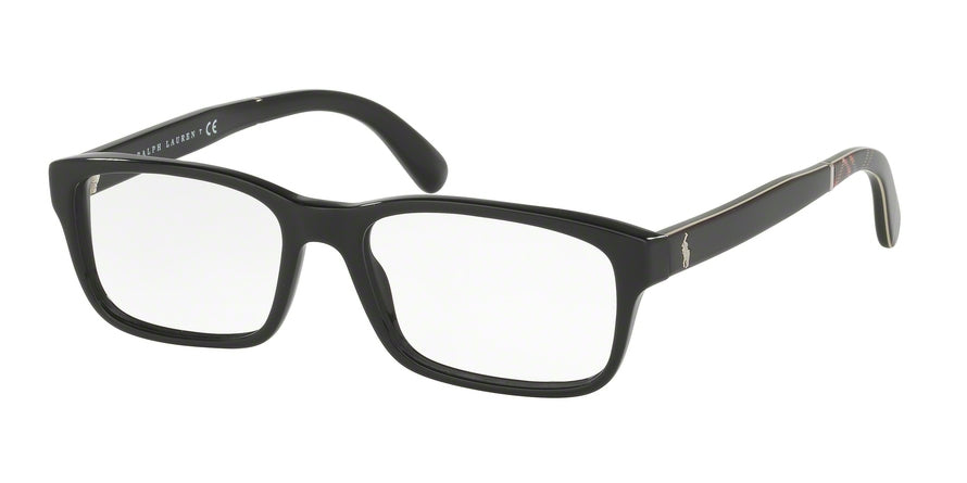 Polo PH2163 Rectangle Eyeglasses  5001-SHINY BLACK 54-17-145 - Color Map black