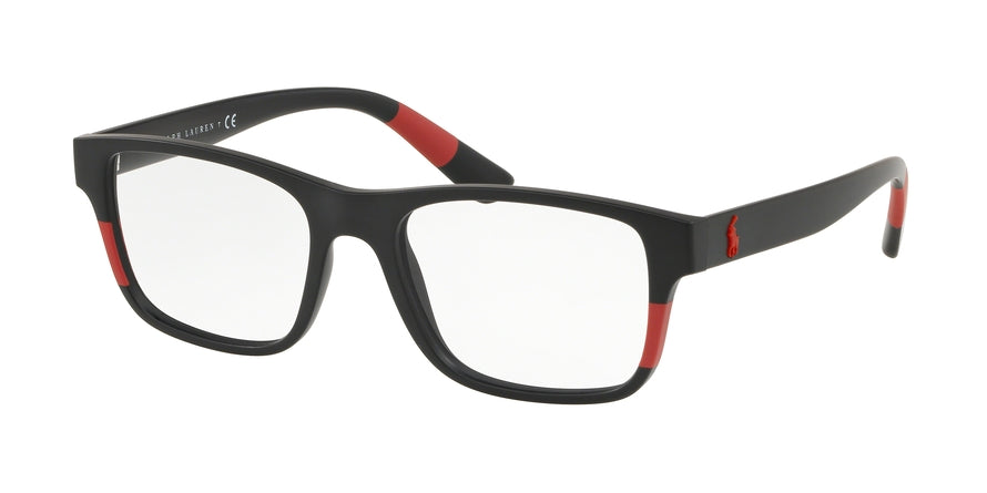 Polo PH2192 Rectangle Eyeglasses  5284-MATTE BLACK/RED 53-18-145 - Color Map black