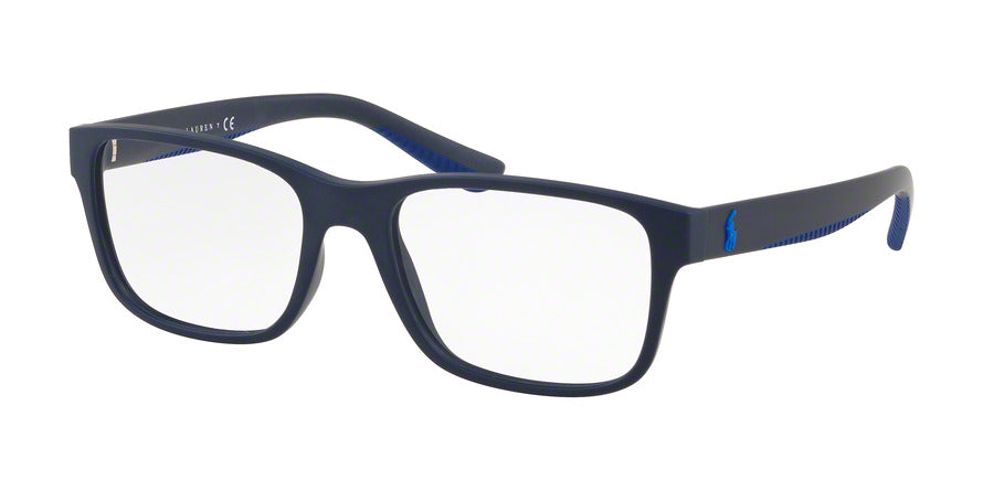 Polo PH2195 Rectangle Eyeglasses  5733-MATTE NAVY BLUE 55-18-145 - Color Map blue
