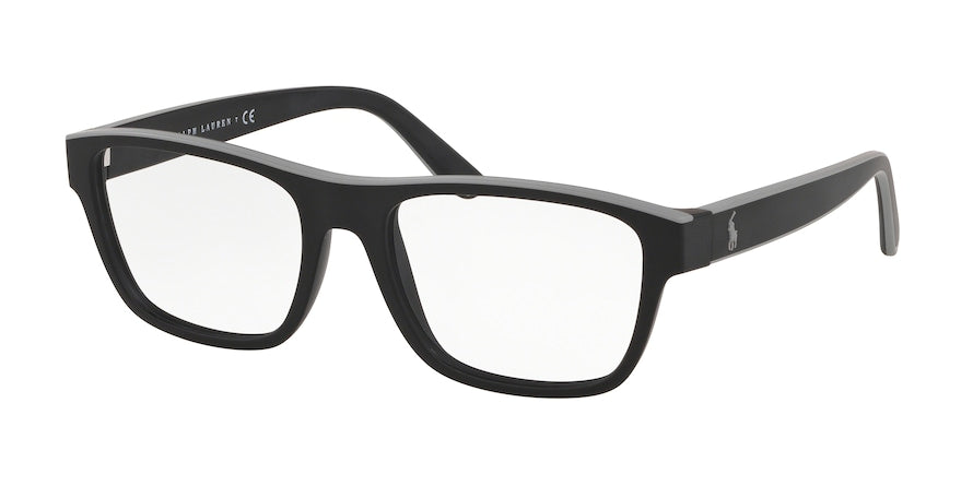 Polo PH2199 Pillow Eyeglasses  5523-MATTE BLACK/RUBBER GREY 55-18-145 - Color Map black