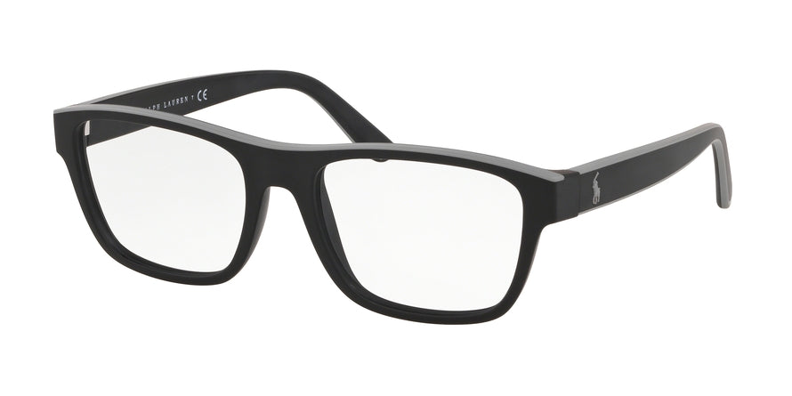 Polo PH2199 Pillow Eyeglasses  5523-MATTE BLACK/RUBBER GREY 53-18-145 - Color Map black