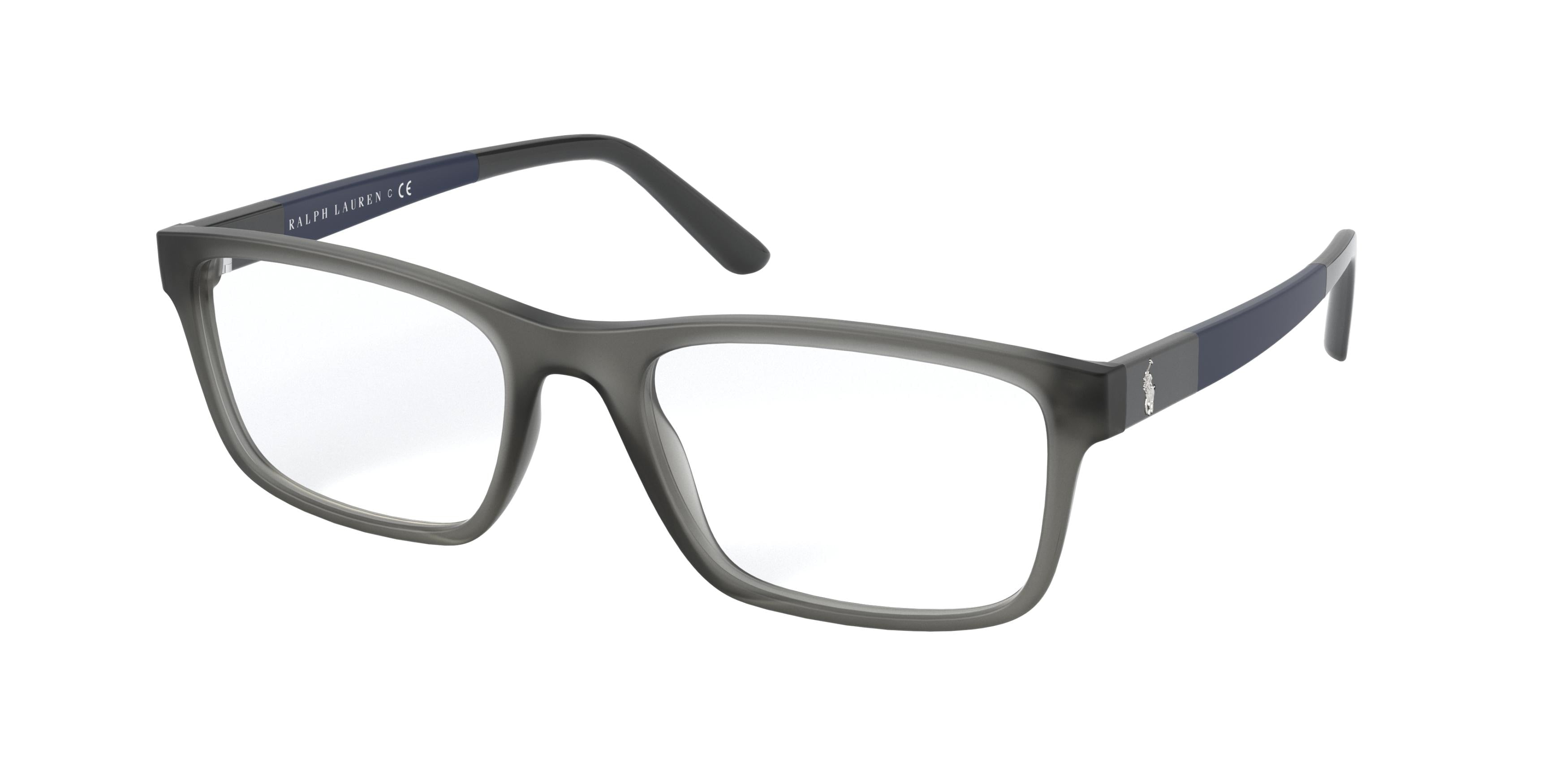 Polo PH2212 Rectangle Eyeglasses  5763-Matte Transparent Grey 57-145-19 - Color Map Grey