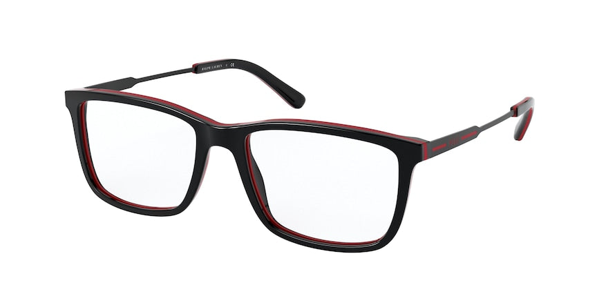 Polo PH2216 Rectangle Eyeglasses  5668-BLACK/RED/BLACK 55-17-145 - Color Map black