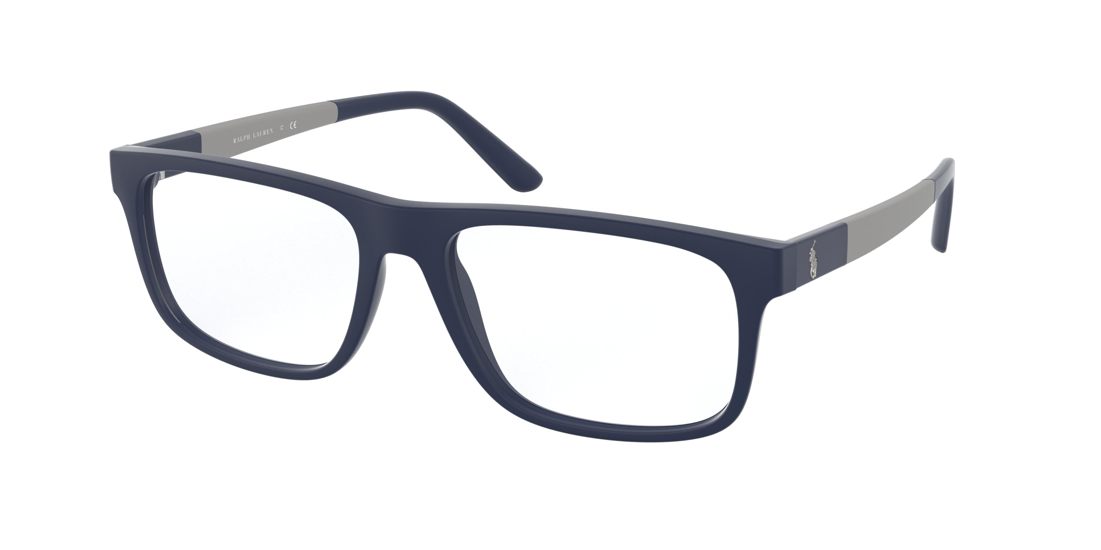 Polo PH2218 Pillow Eyeglasses  5528-Matte Navy Blue 56-145-17 - Color Map Blue