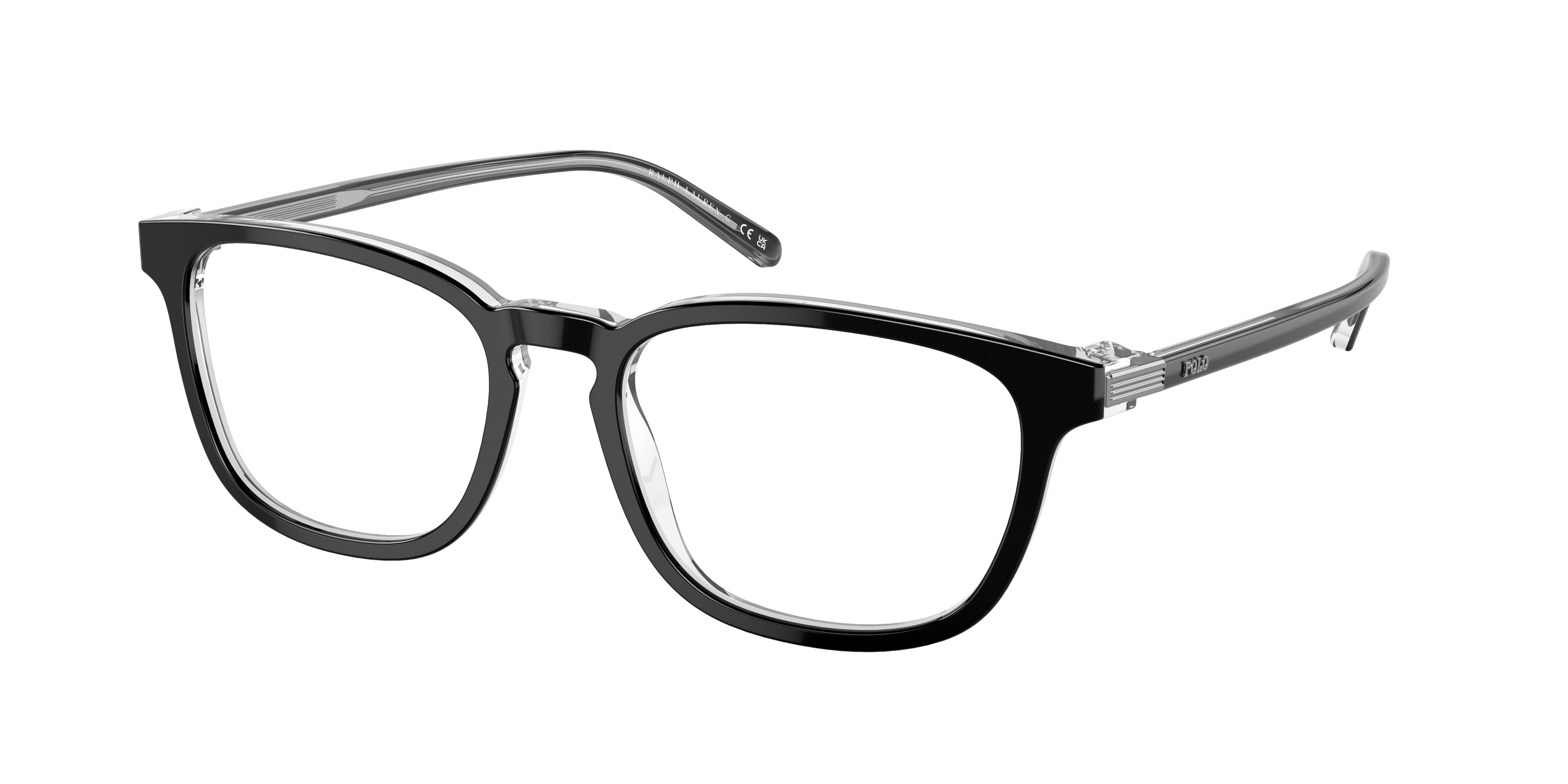 Polo PH2253 Pillow Eyeglasses  6026-Shiny Black On Crystal 54-140-18 - Color Map Black