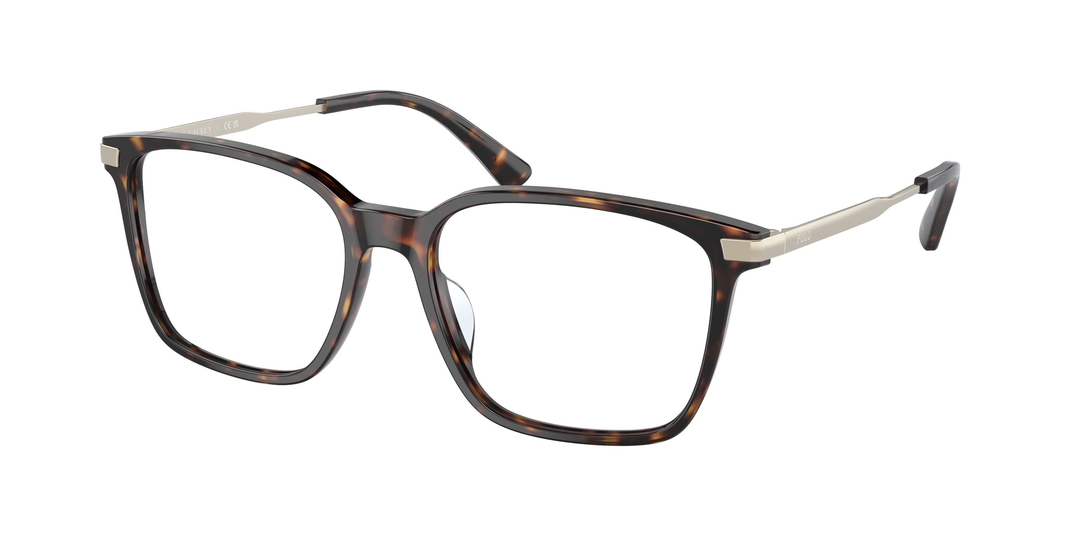 Polo PH2255U Rectangle Eyeglasses  5003-Shiny Dark Havana 55-145-17 - Color Map Brown