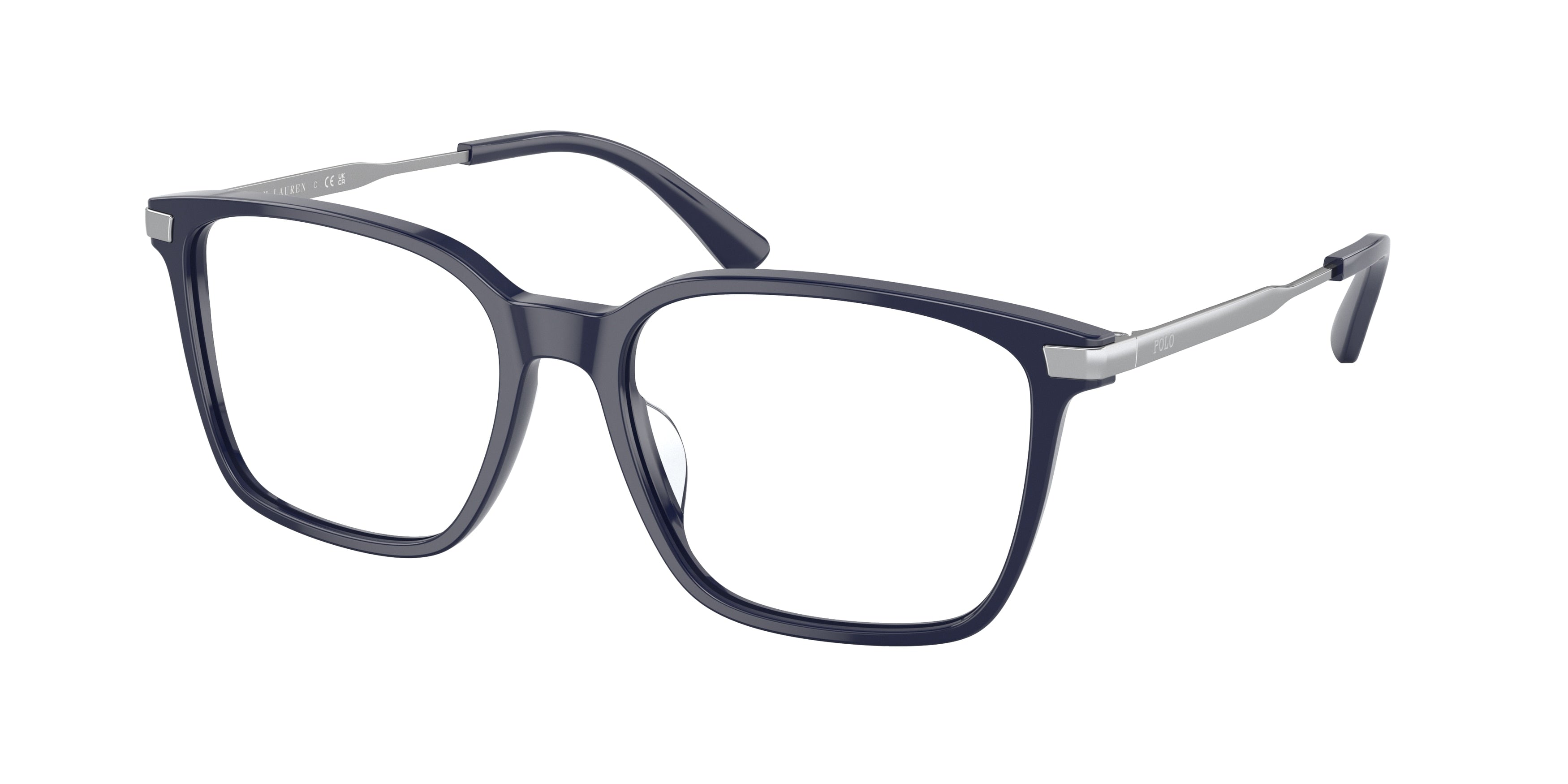 Polo PH2255U Rectangle Eyeglasses  5593-Shiny Blue 55-145-17 - Color Map Blue