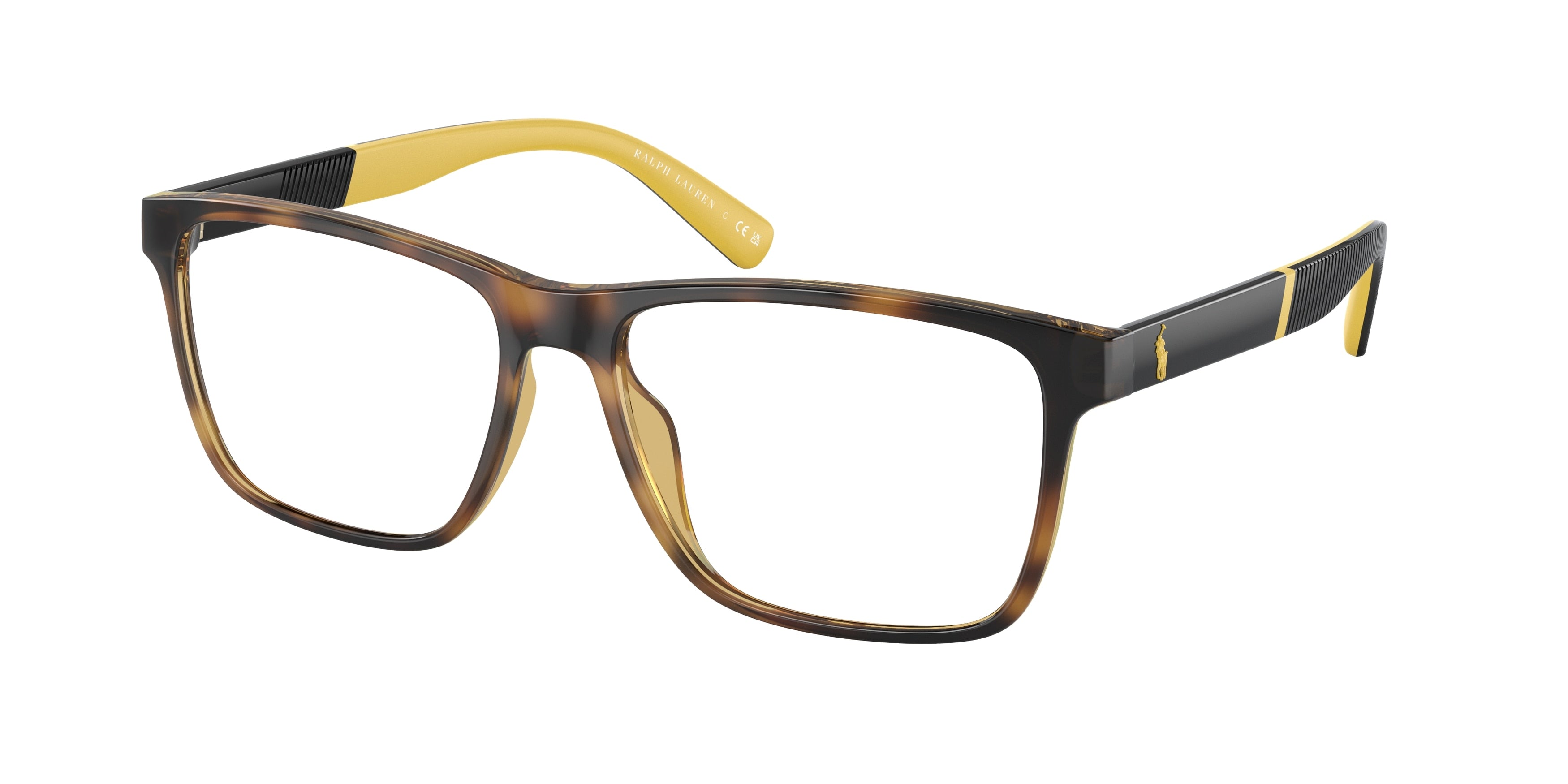 Polo PH2257U Rectangle Eyeglasses  5003-Shiny Havana 53-145-16 - Color Map Tortoise