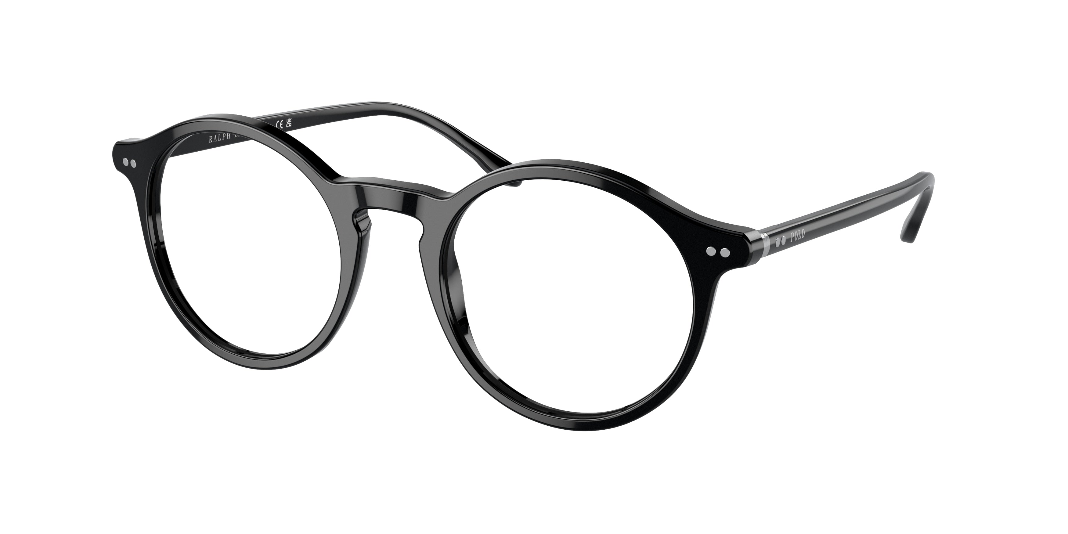 Polo PH2260 Round Eyeglasses  5001-Shiny Black 50-145-21 - Color Map Black