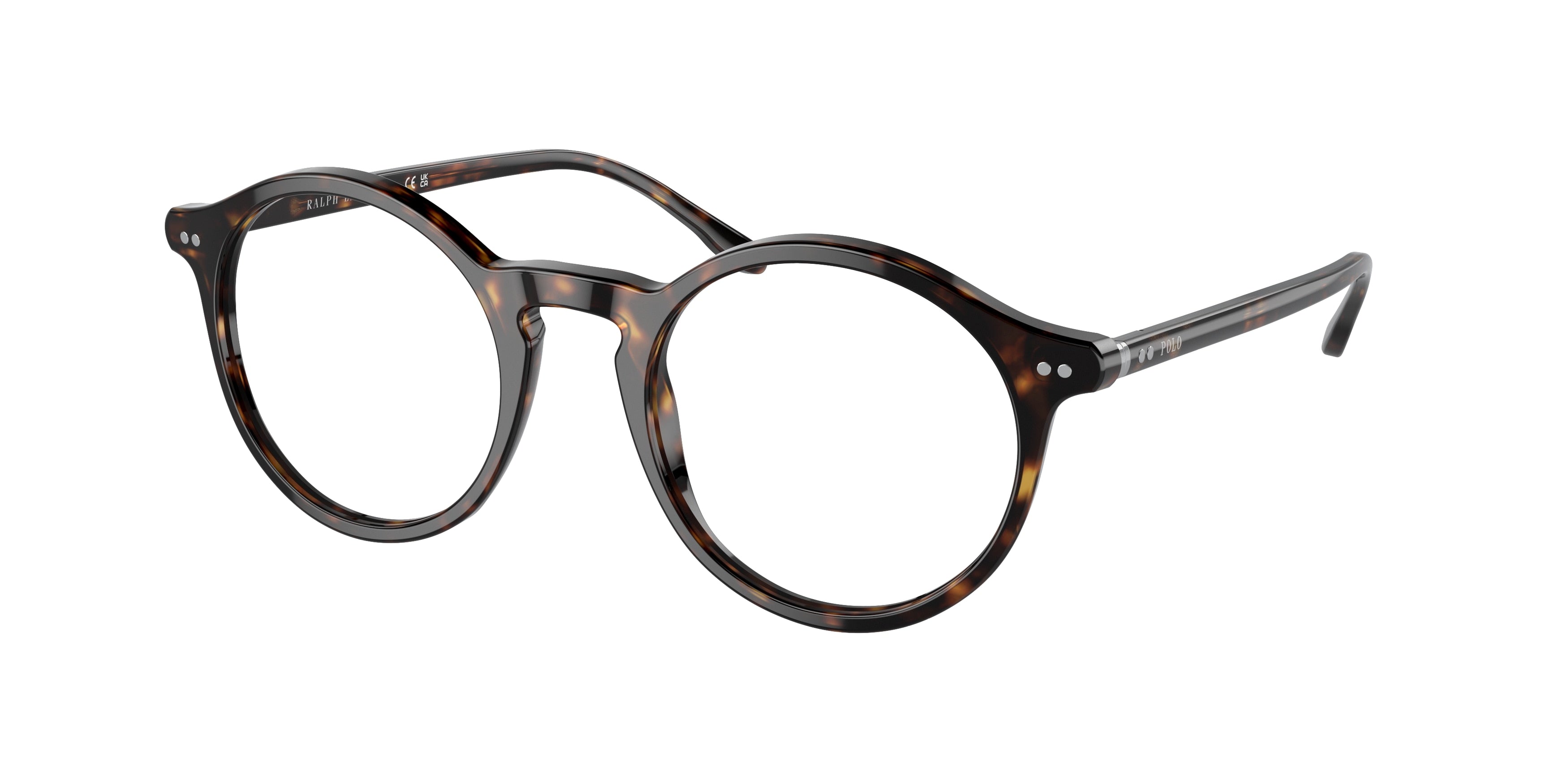 Polo PH2260 Round Eyeglasses  5003-Shiny Dark Havana 50-145-21 - Color Map Brown