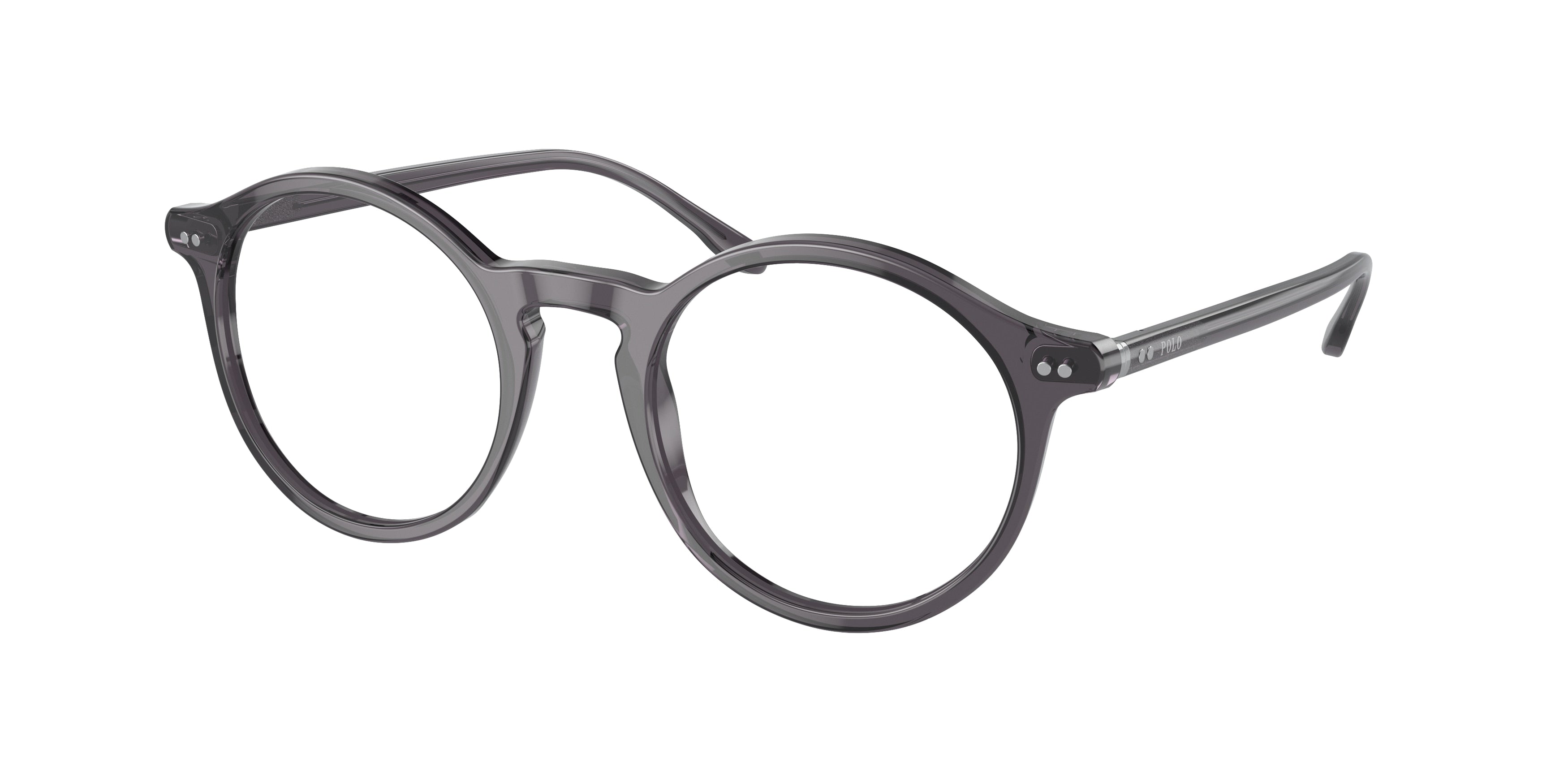 Polo PH2260 Round Eyeglasses  5965-Shiny Transparent Grey 50-145-21 - Color Map Grey