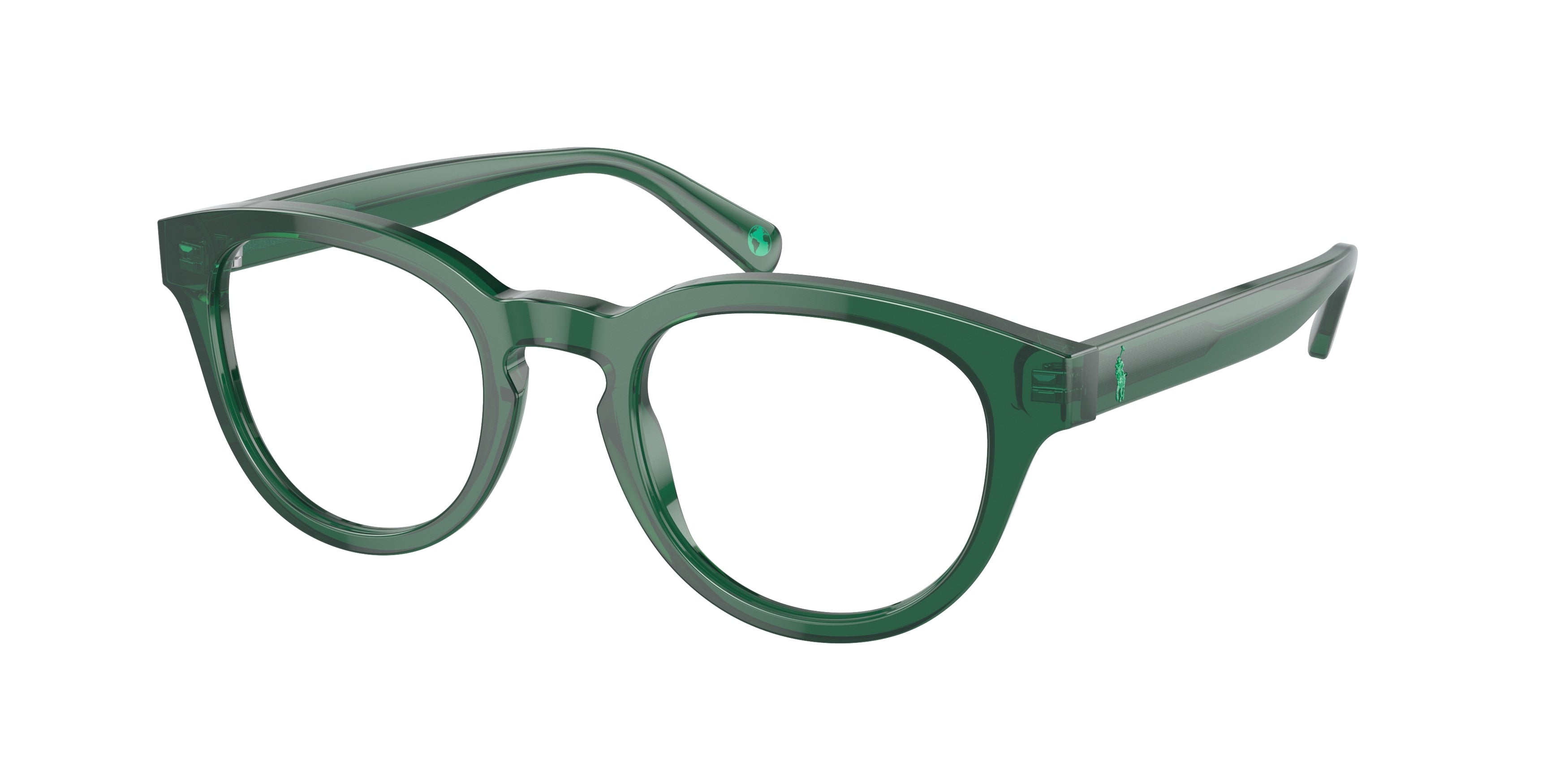 Polo PH2262 Phantos Eyeglasses  6084-Shiny Transparent Green 50-145-21 - Color Map Green