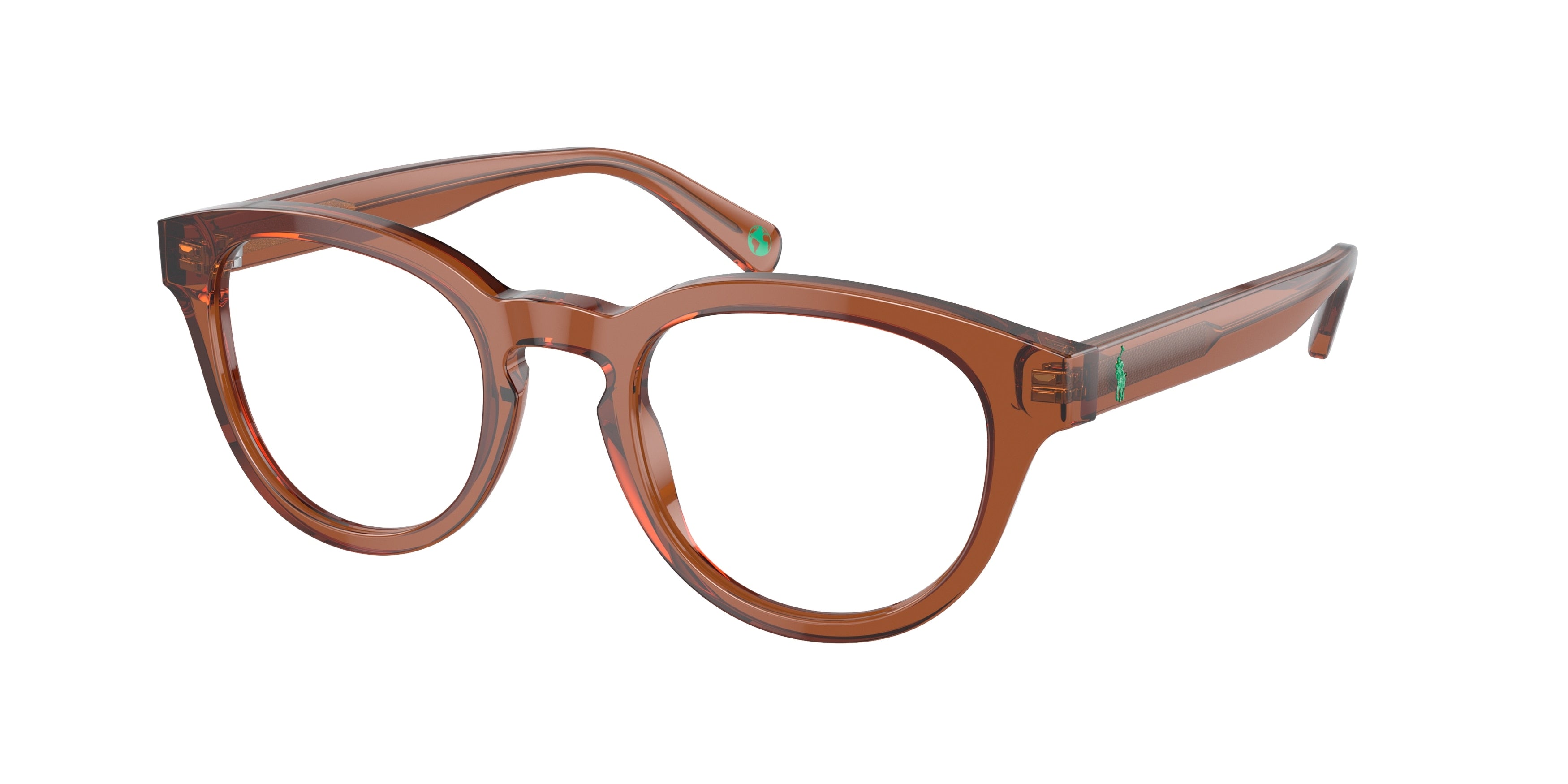 Polo PH2262 Phantos Eyeglasses  6086-Shiny Transparent Brown 50-145-21 - Color Map Brown