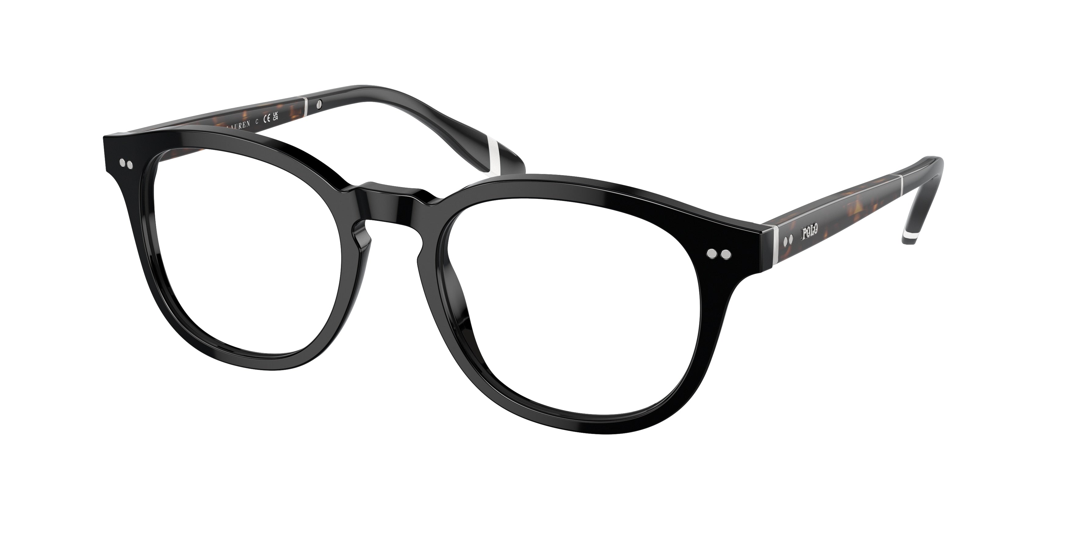 Polo PH2267 Square Eyeglasses  5001-Shiny Black 52-145-20 - Color Map Black