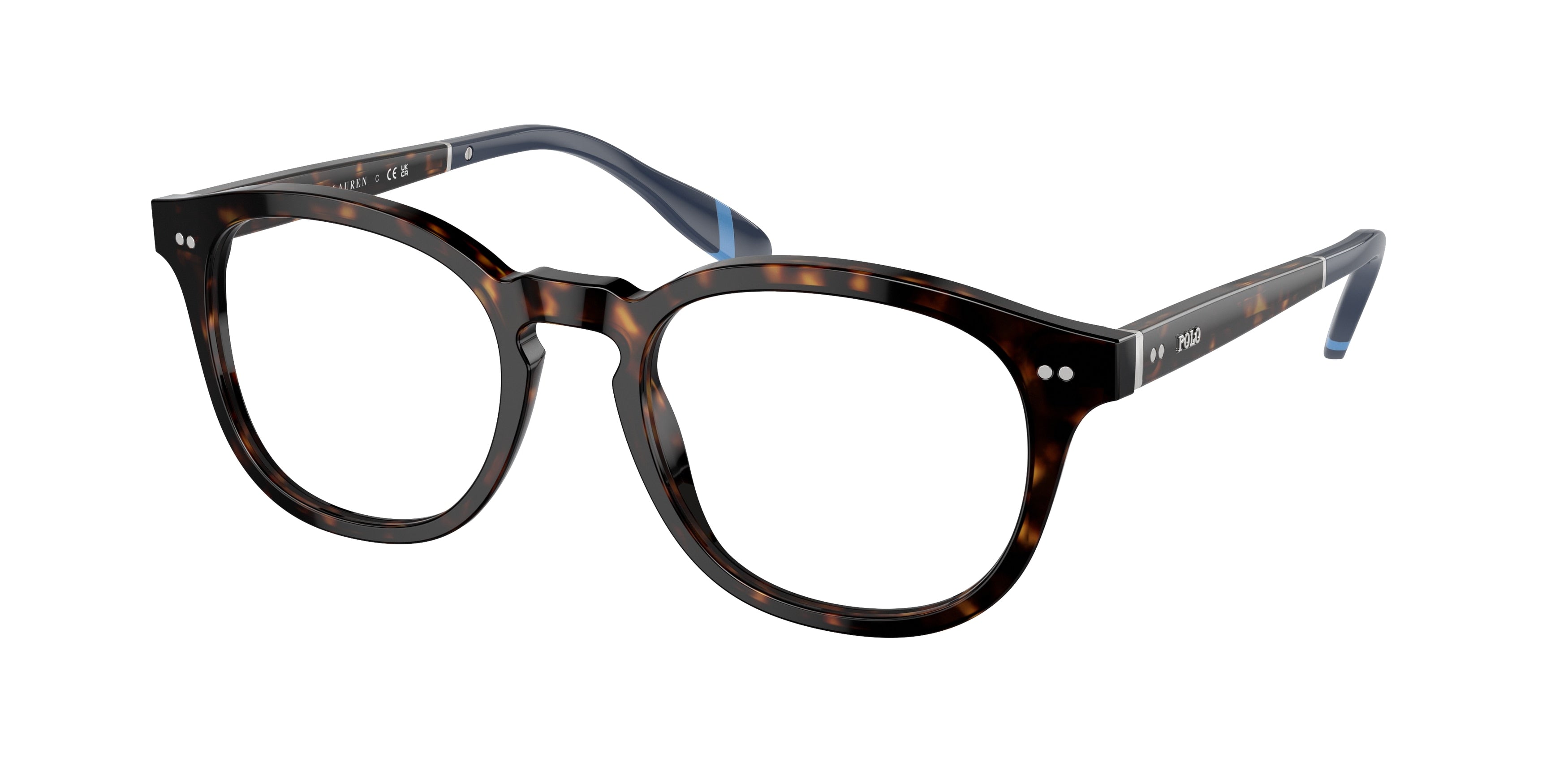 Polo PH2267 Square Eyeglasses  5003-Shiny Dark Havana 52-145-20 - Color Map Brown