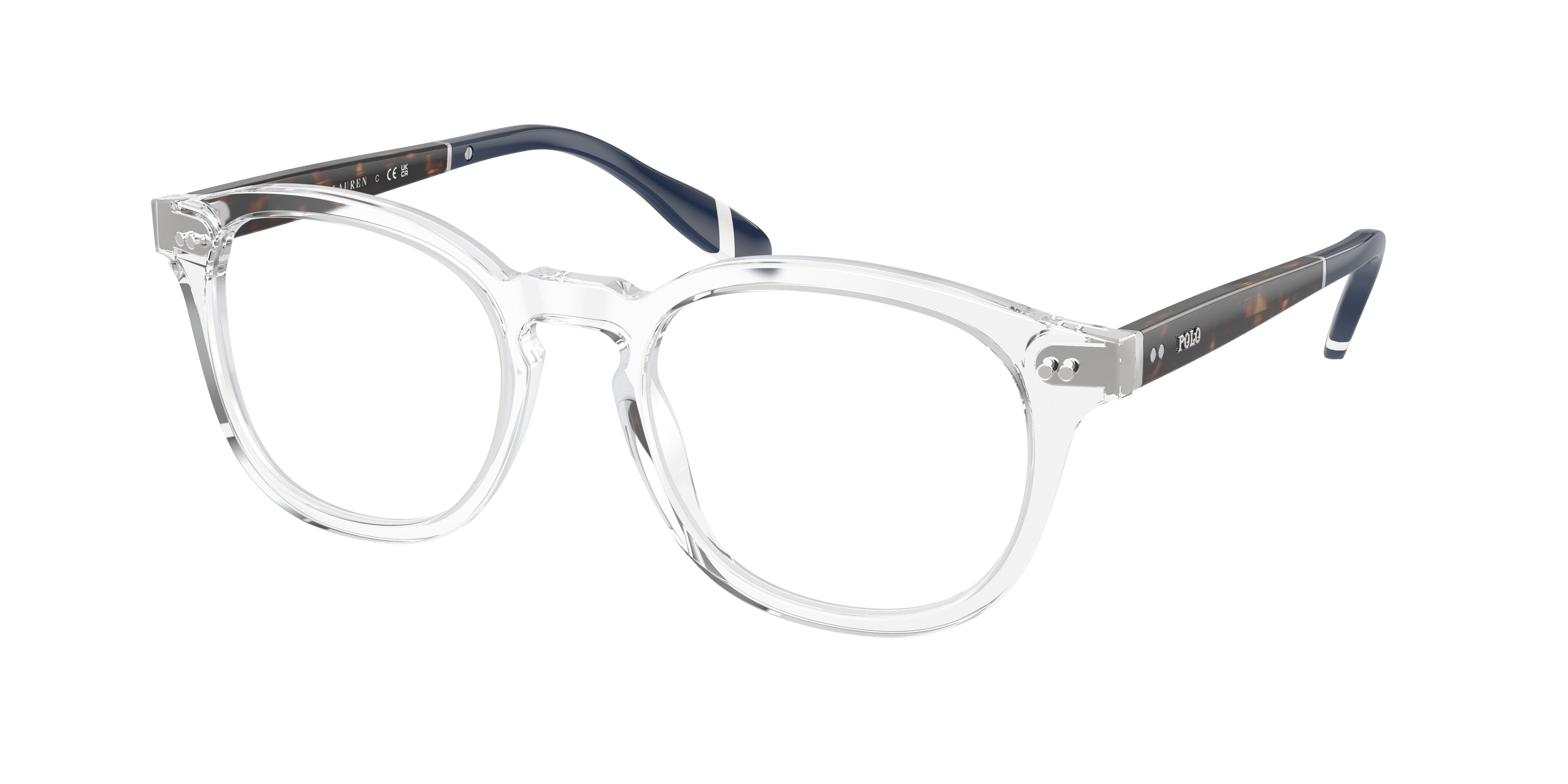 Polo PH2267 Square Eyeglasses  5331-Shiny Crystal 52-145-20 - Color Map Blue