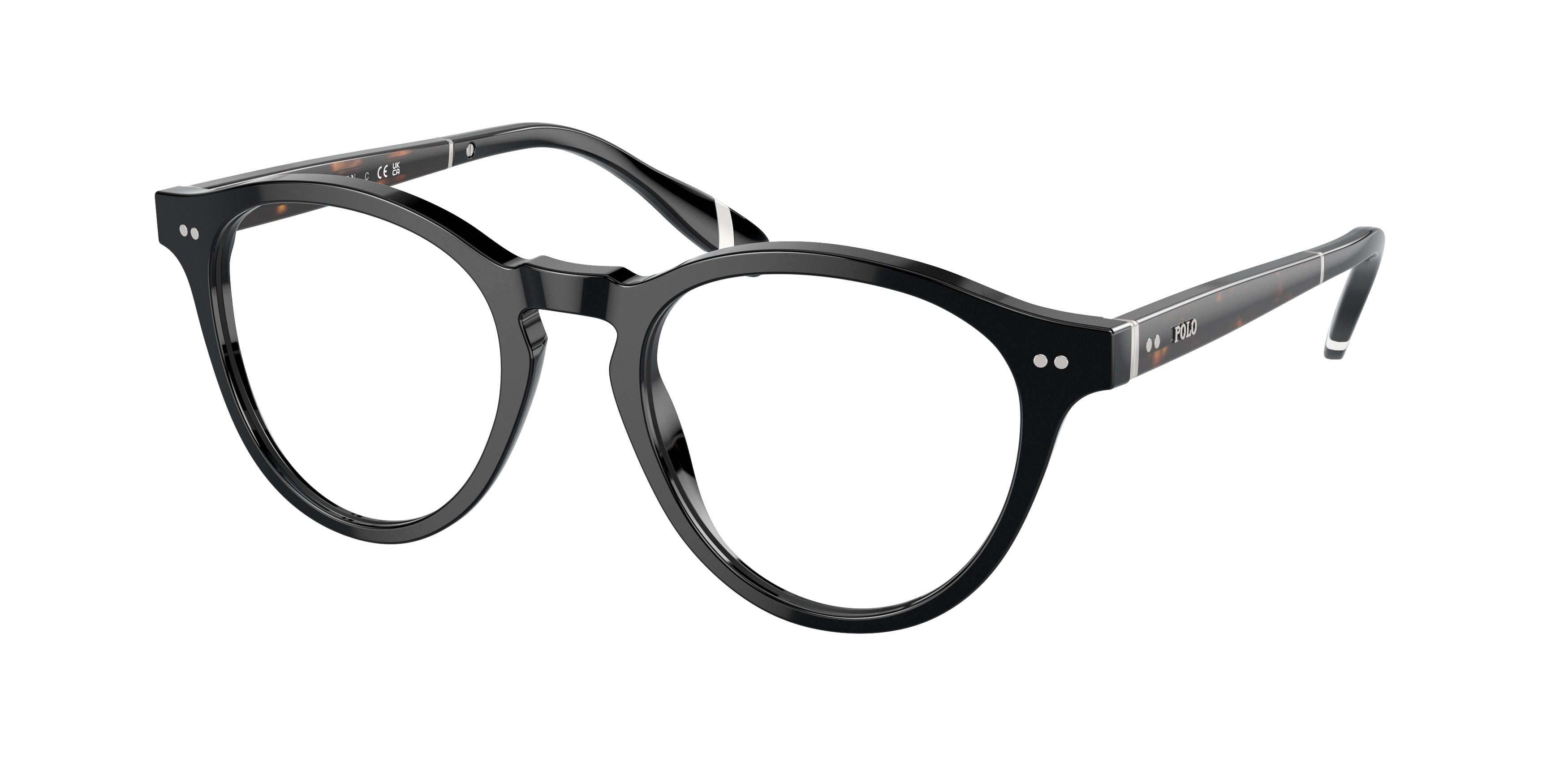 Polo PH2268 Rectangle Eyeglasses  5001-Shiny Black 51-145-20 - Color Map Black
