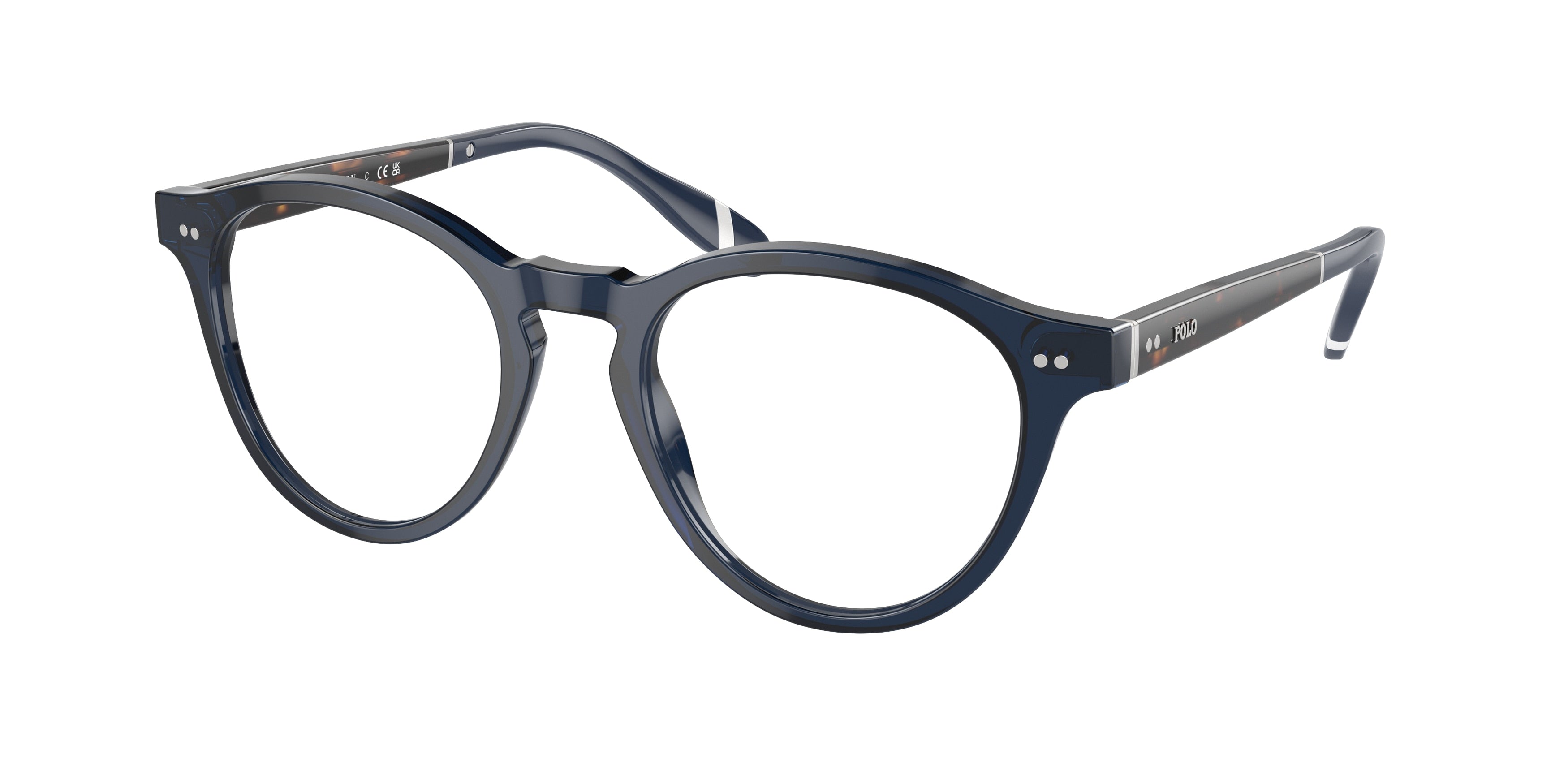 Polo PH2268 Rectangle Eyeglasses  5470-Shiny Transparent Blue 51-145-20 - Color Map Blue