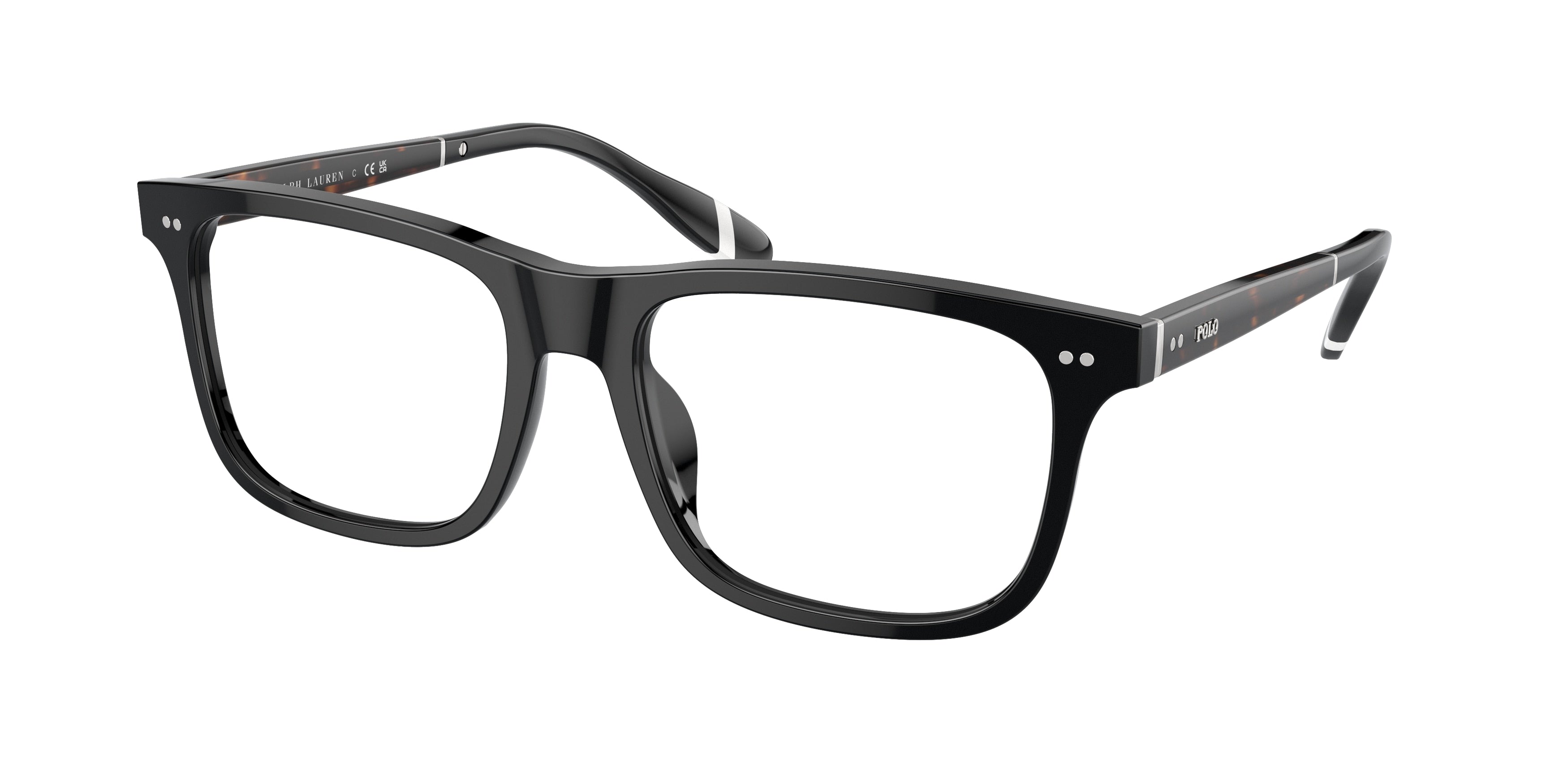 Polo PH2270U Rectangle Eyeglasses  5001-Shiny Black 56-145-18 - Color Map Black