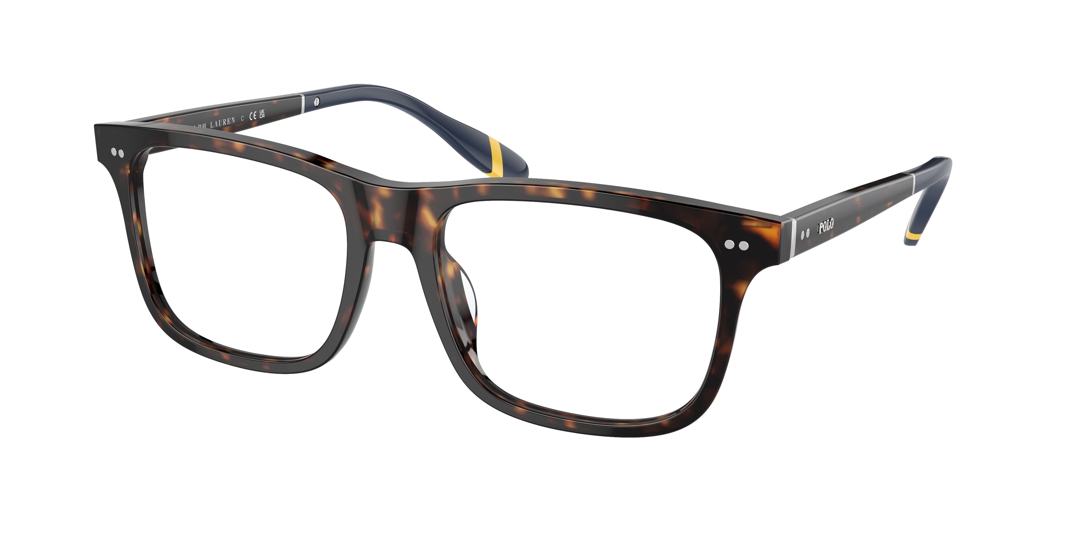 Polo PH2270U Rectangle Eyeglasses  5003-Shiny Dark Havana 56-145-18 - Color Map Brown