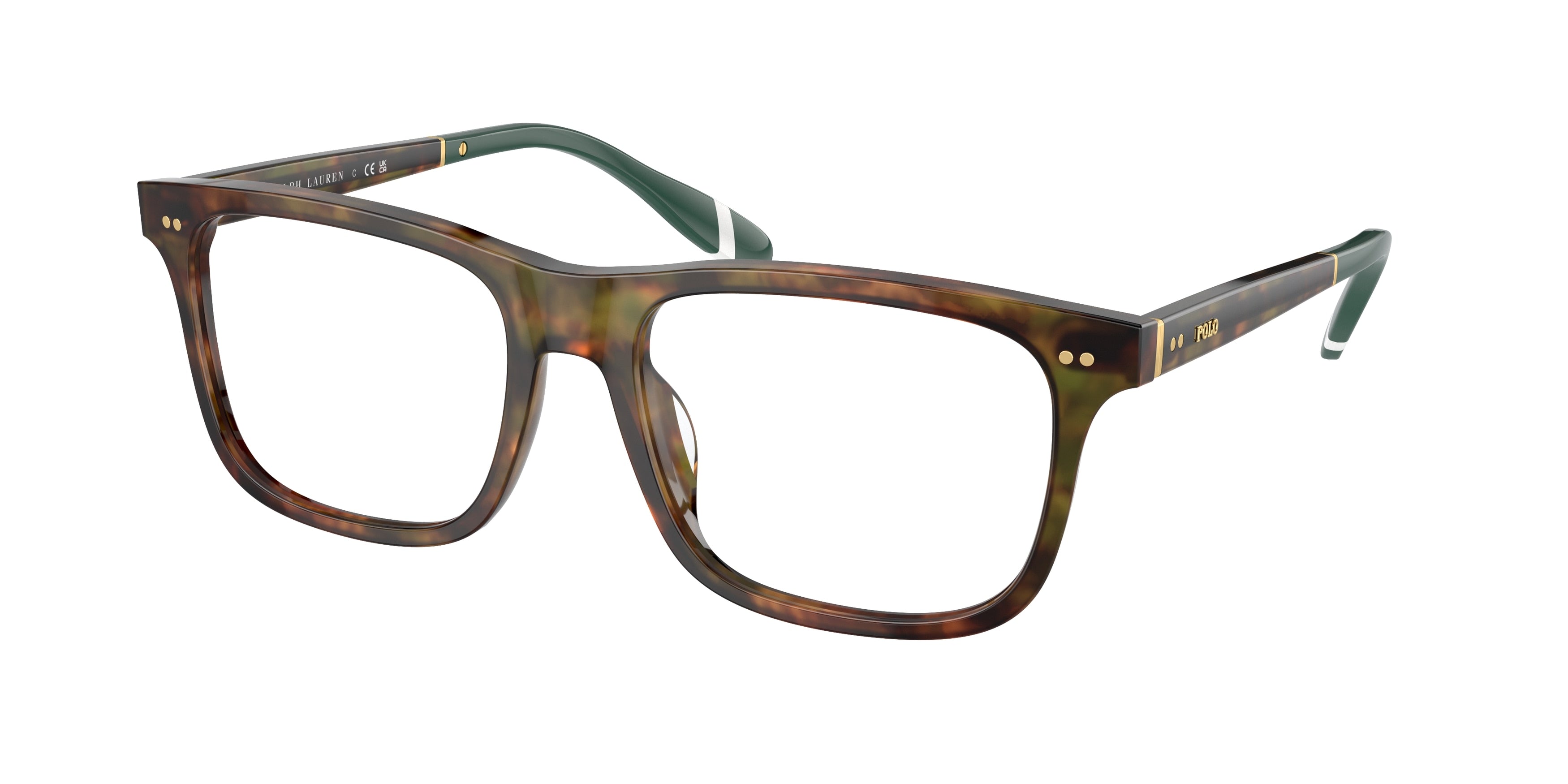 Polo PH2270U Rectangle Eyeglasses  5017-Shiny Brown Tortoise 56-145-18 - Color Map Tortoise
