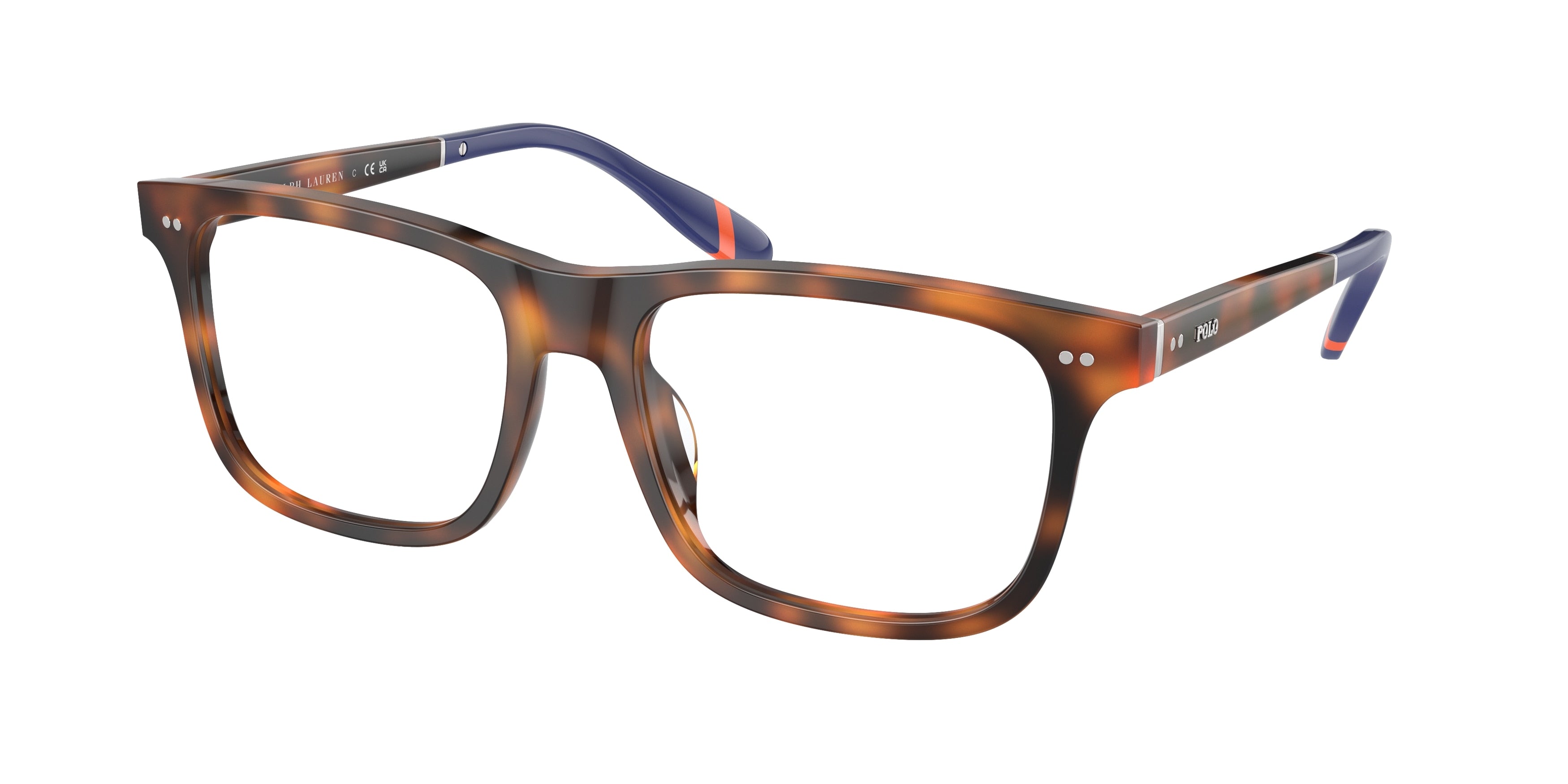 Polo PH2270U Rectangle Eyeglasses  6089-Shiny Red Havana 56-145-18 - Color Map Red